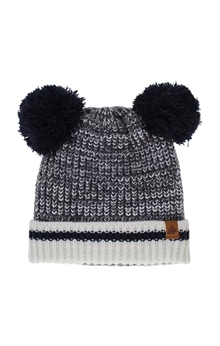 Great Northern Toddler Cuff Hat With Double Pom Navy 7-9