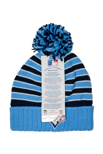 Gertex MLB Toronto Blue Jays Toddler Knit Icelandic Pom Toque Beanie Hat | Infant Toddler Size 2-3X