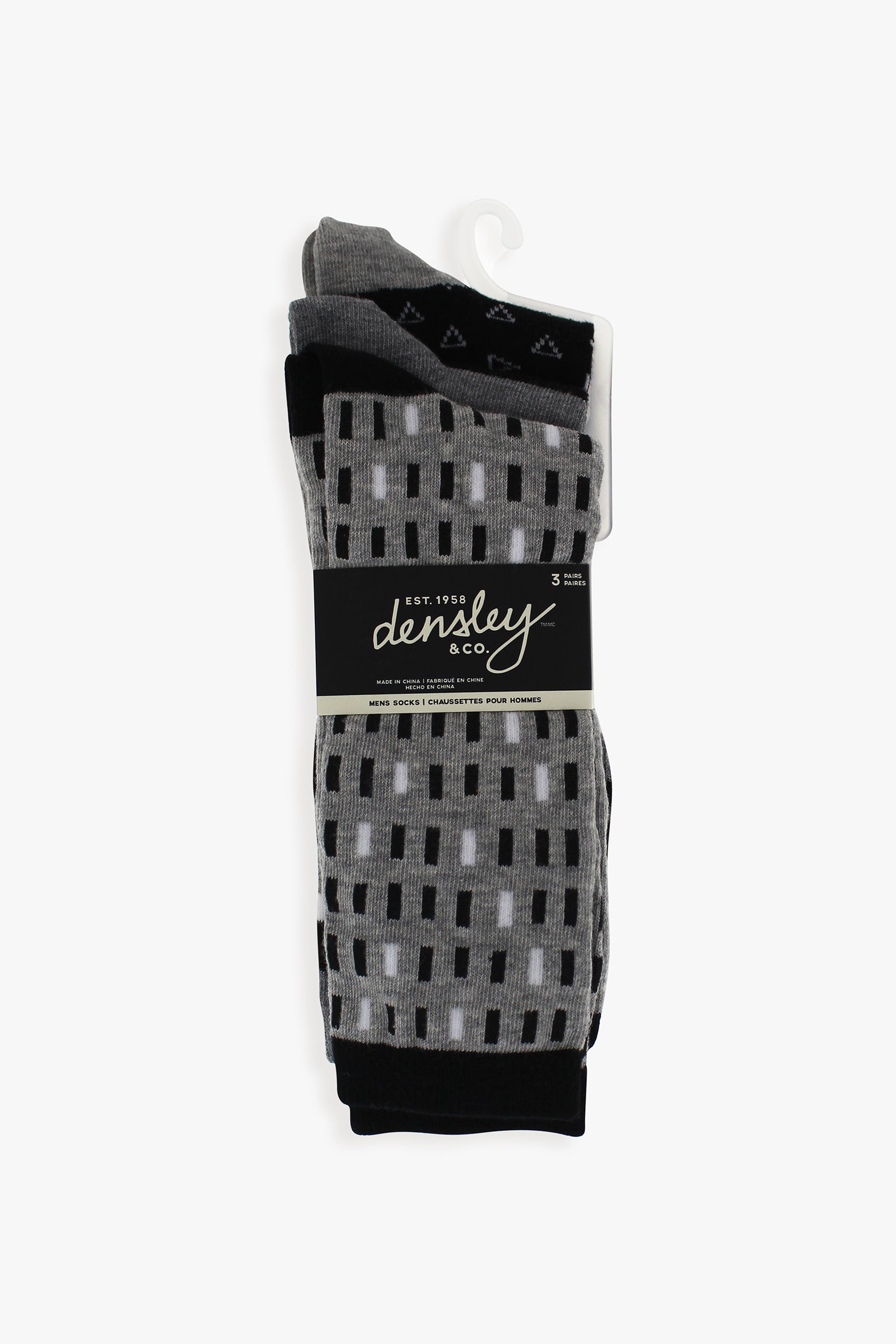 Men's 3-Pack Grey Dress Socks