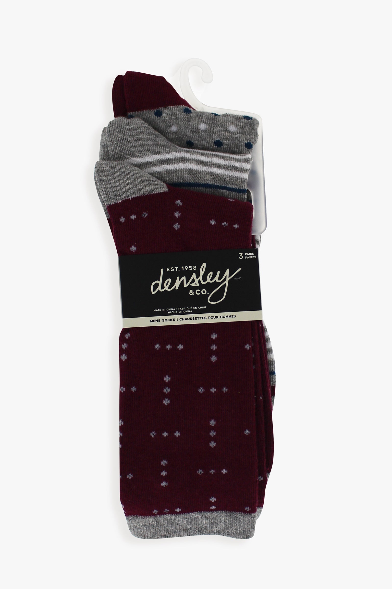 Men's 3-Pack Burgundy Dress Socks Men's 3-Pack Burgundy Dress Socks