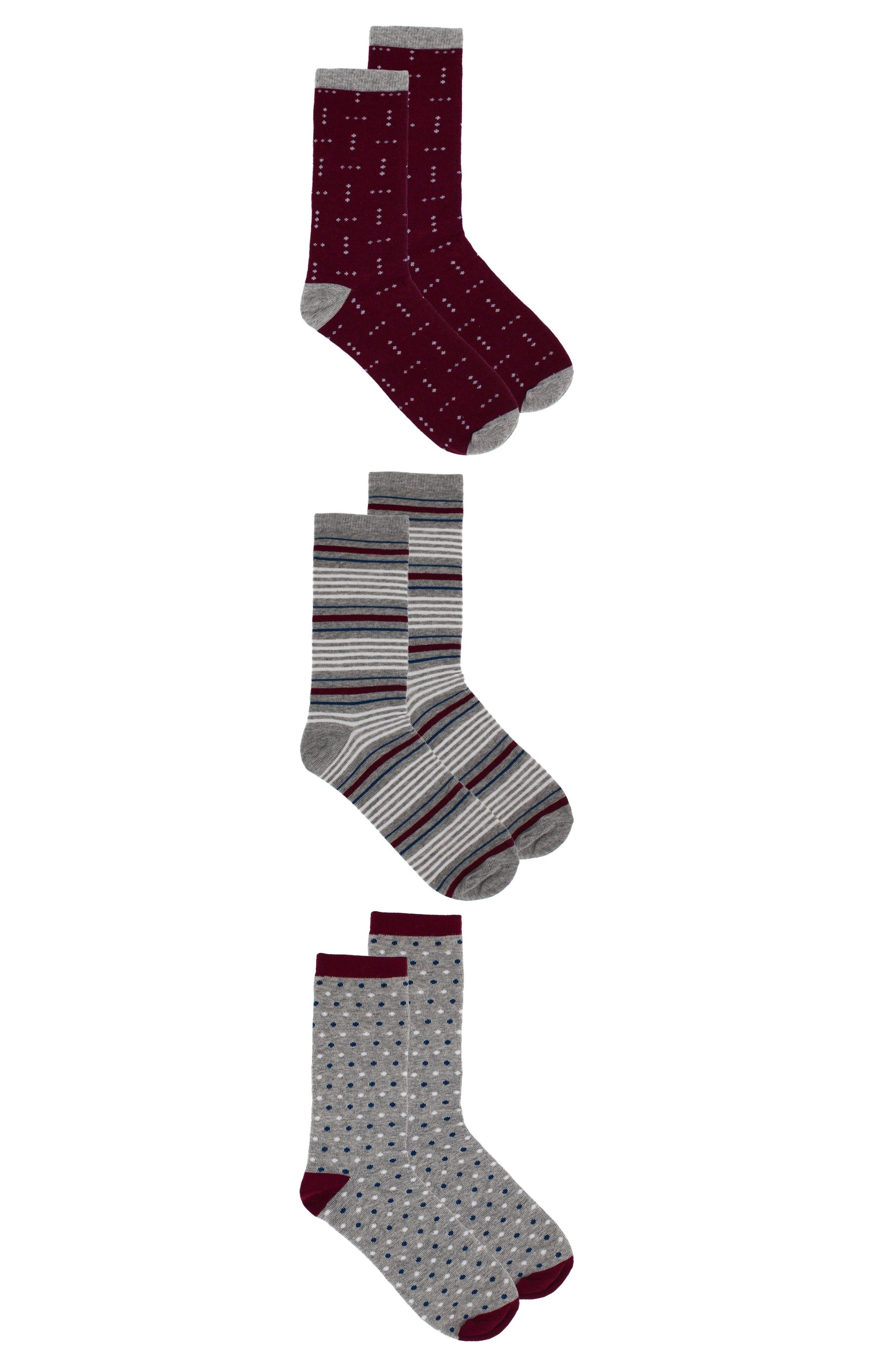 Men's 3-Pack Burgundy Dress Socks Men's 3-Pack Burgundy Dress Socks