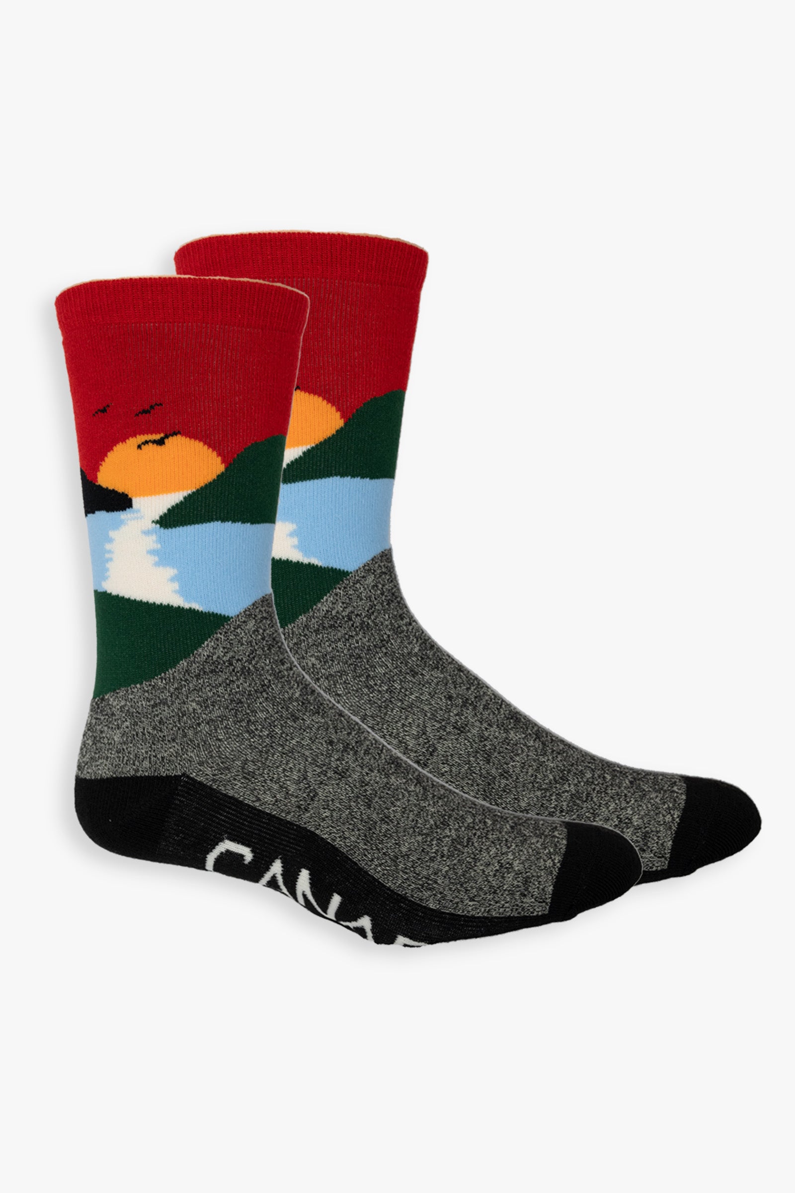 Great Northern Canada Landscape Men's Full Terry Crew Socks