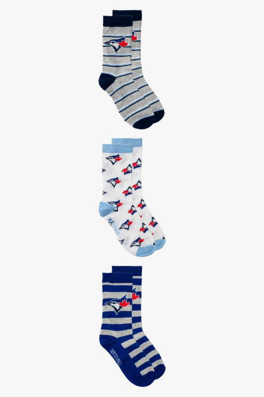 MLB Toronto Blue Jays Youth Kids Boys 3-Pack Crew Socks