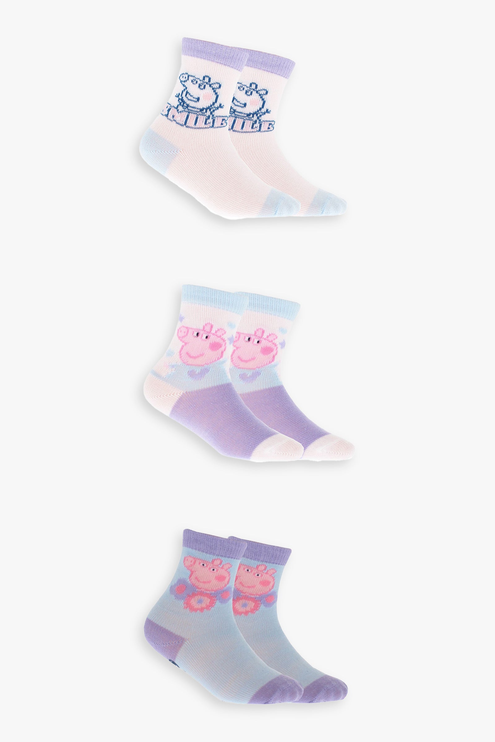 Peppa Pig 3 Pack Infant Crew Socks | 12-24 Months