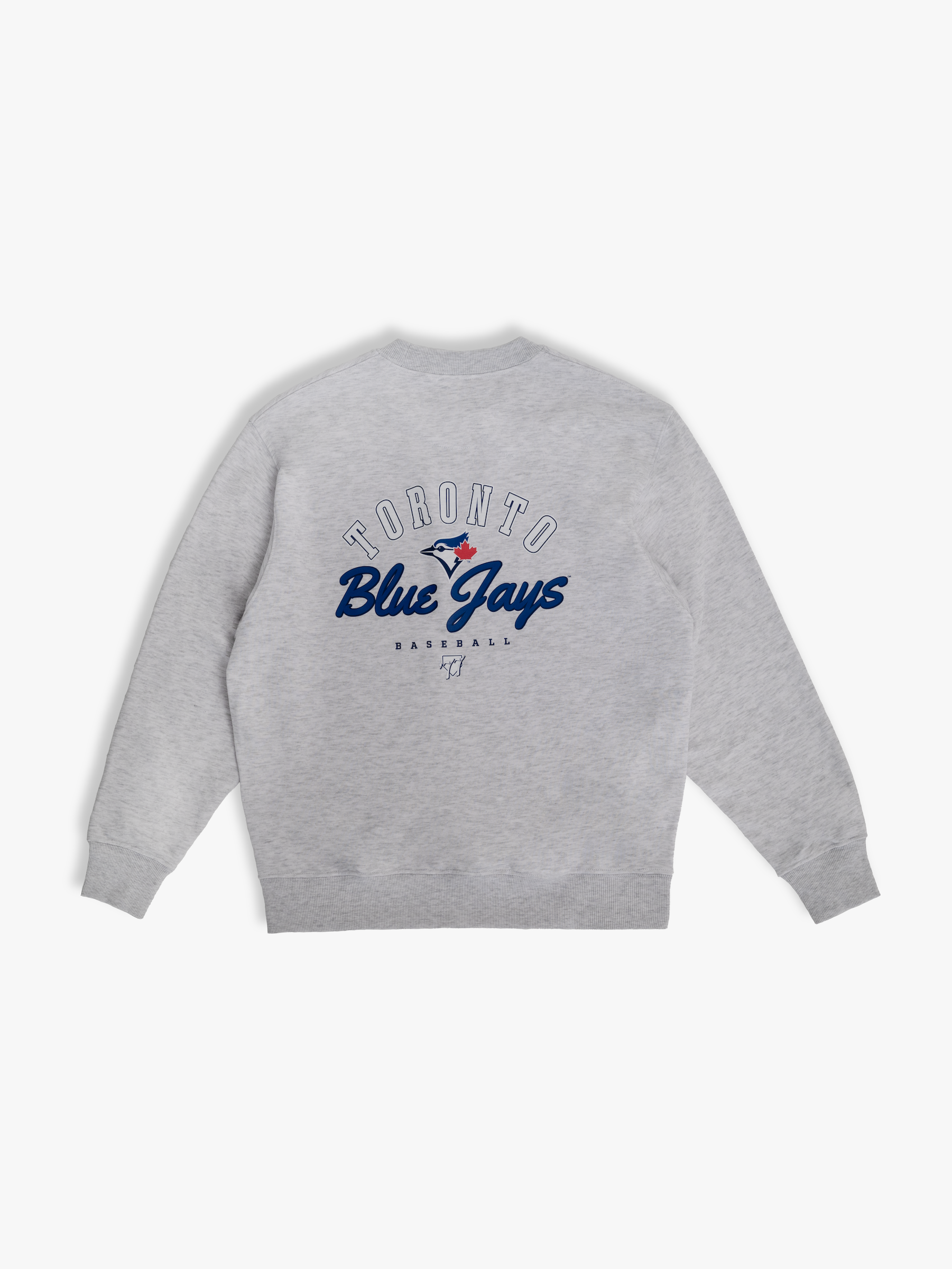 Family Collection Toronto Blue Jays Crewneck Sweatshirt for Adults, Heather Grey French Terry Unisex
