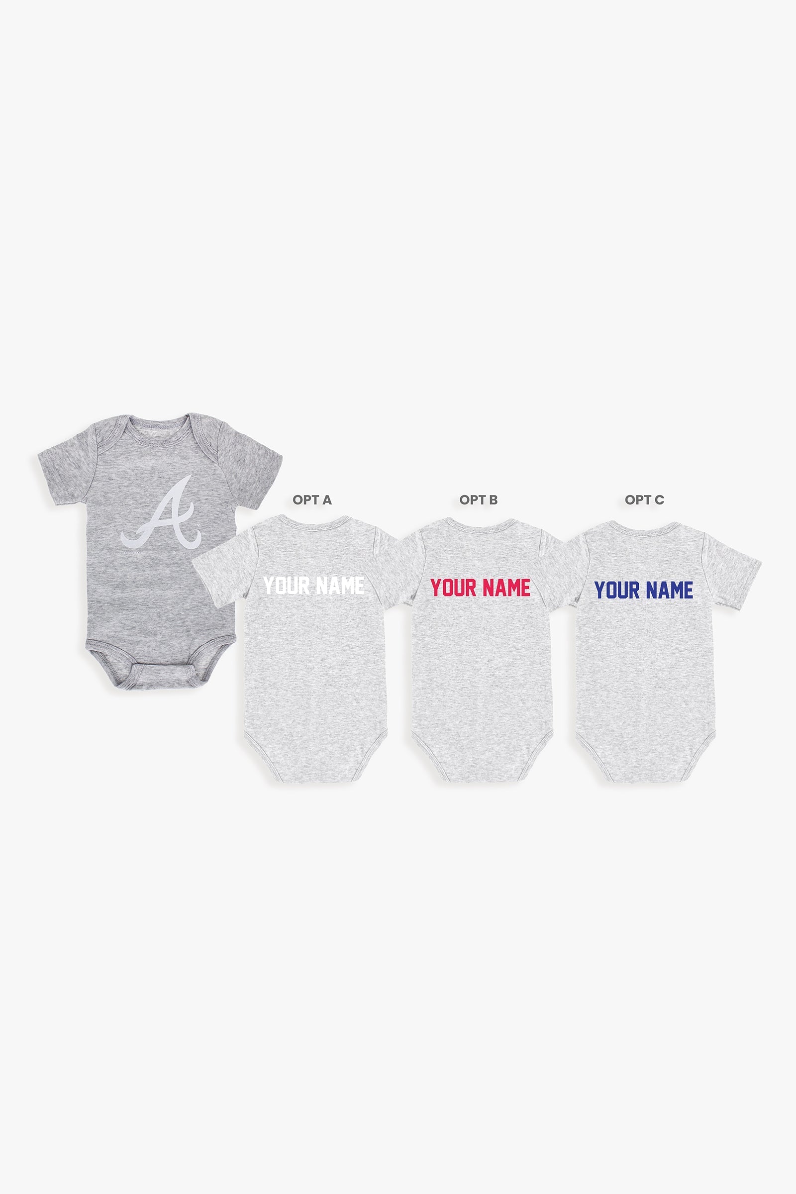 Gertex Customizable MLB Baby Onesie Bodysuit in Grey (12-18 Months)