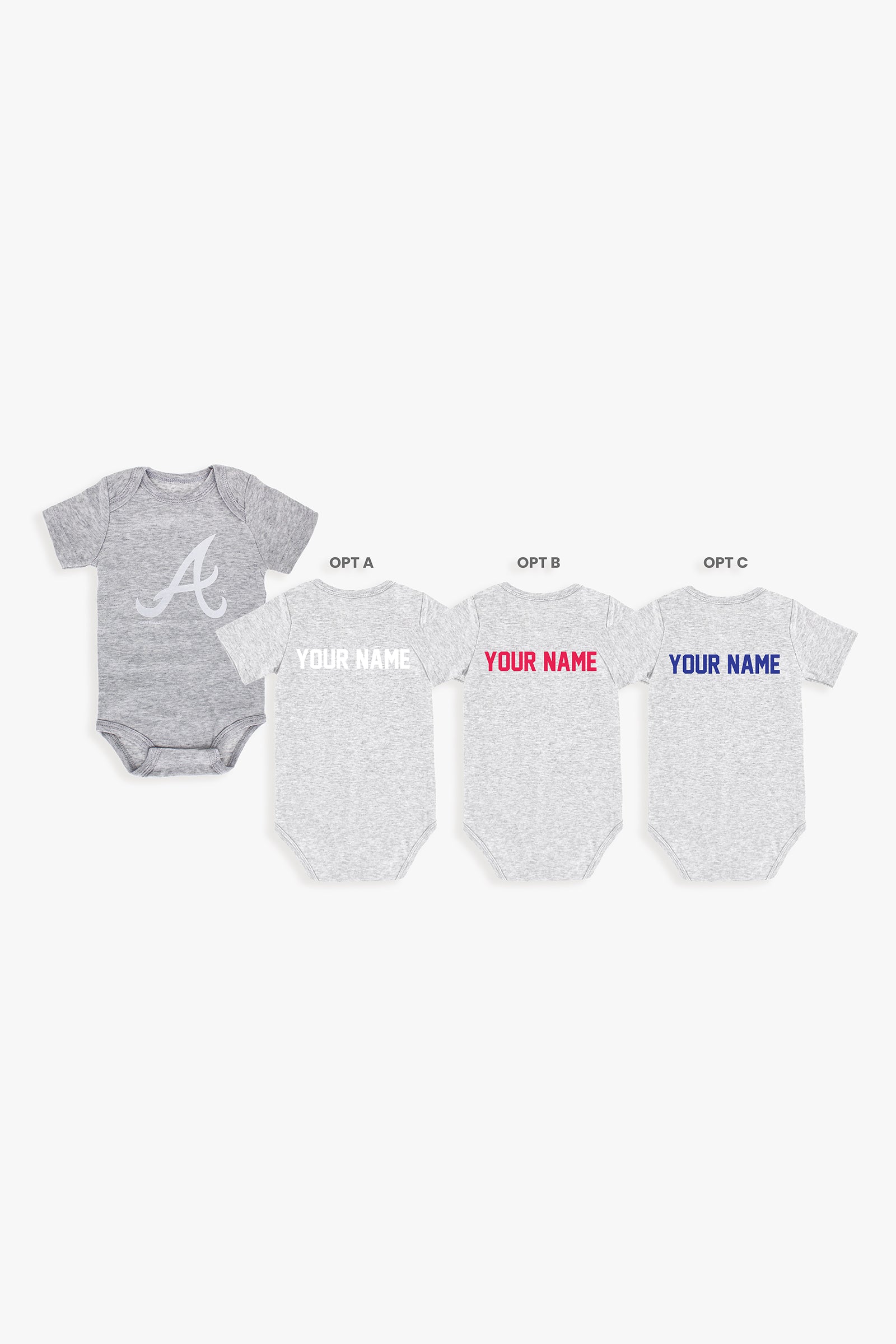 Gertex Customizable MLB Baby Onesie Bodysuit in Grey (6-9 Months)