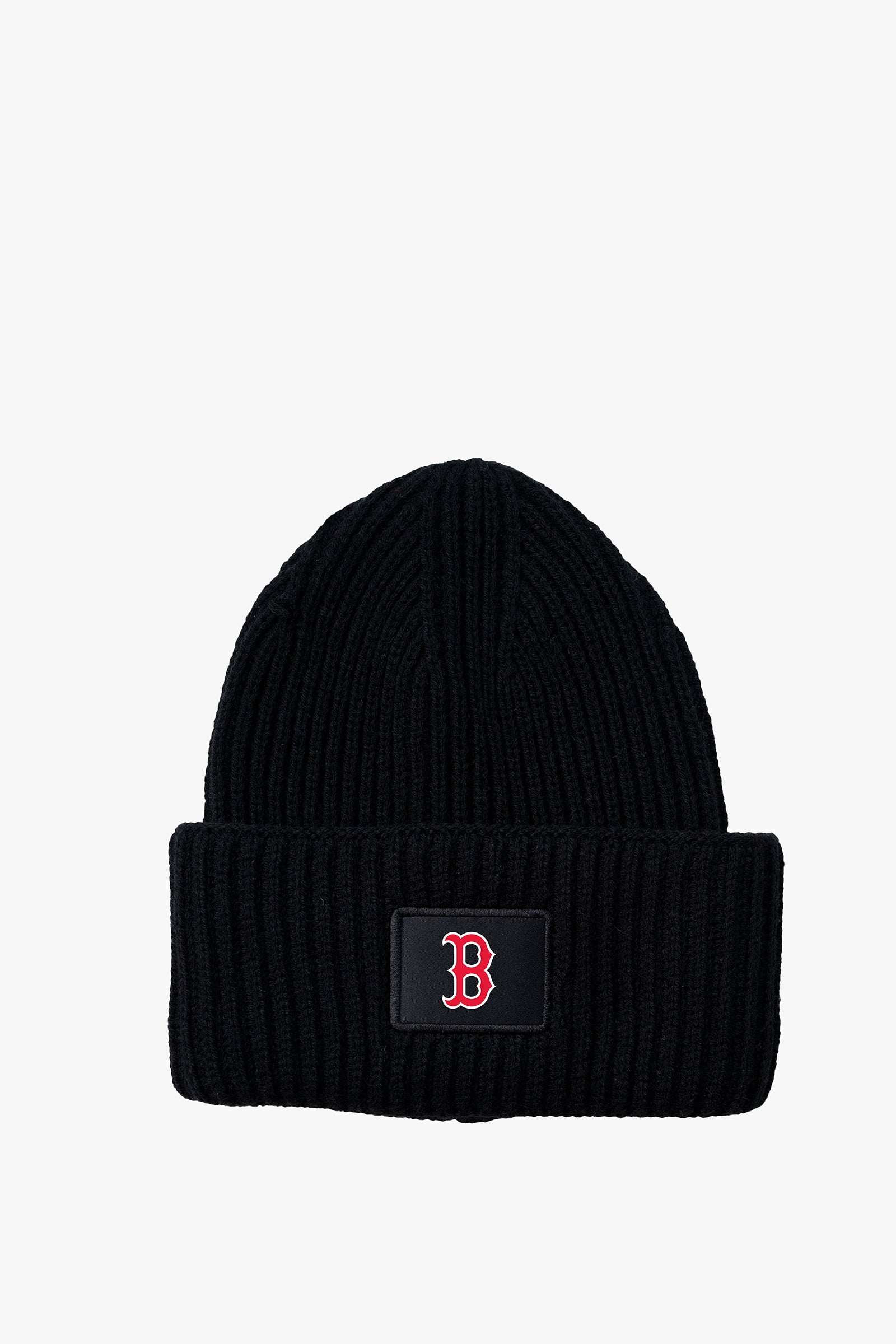 MLB Boston Red Sox Adult Black Oversized Triple Cuff Toque Beanie with Printed Logo