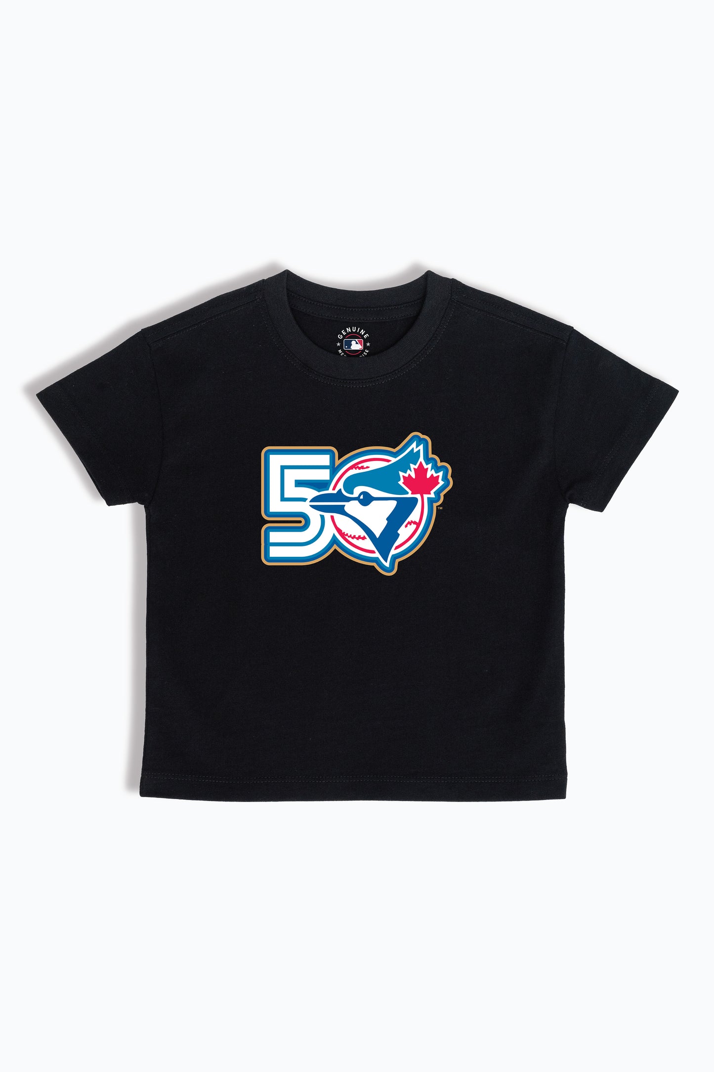 50th Anniversary Toronto Blue Jays Baby/Toddler T-Shirt, Soft Cloud Wash Combed Cotton, 6M-4T