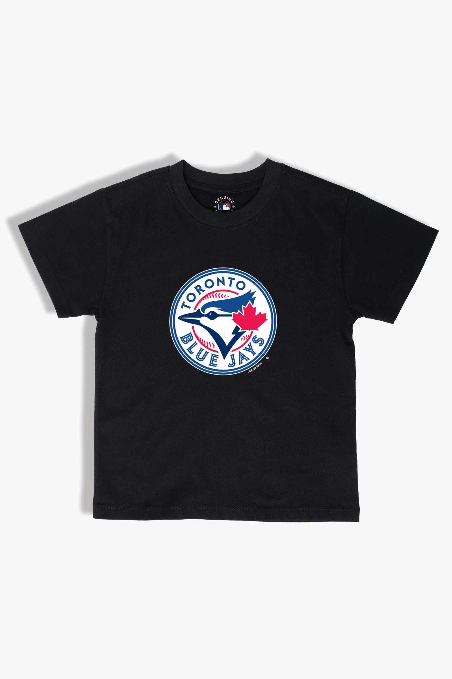 Toronto Blue Jays Kids T-Shirt MLB Youth Black Tee, Soft Combed Cotton, Boys & Girls S-XL