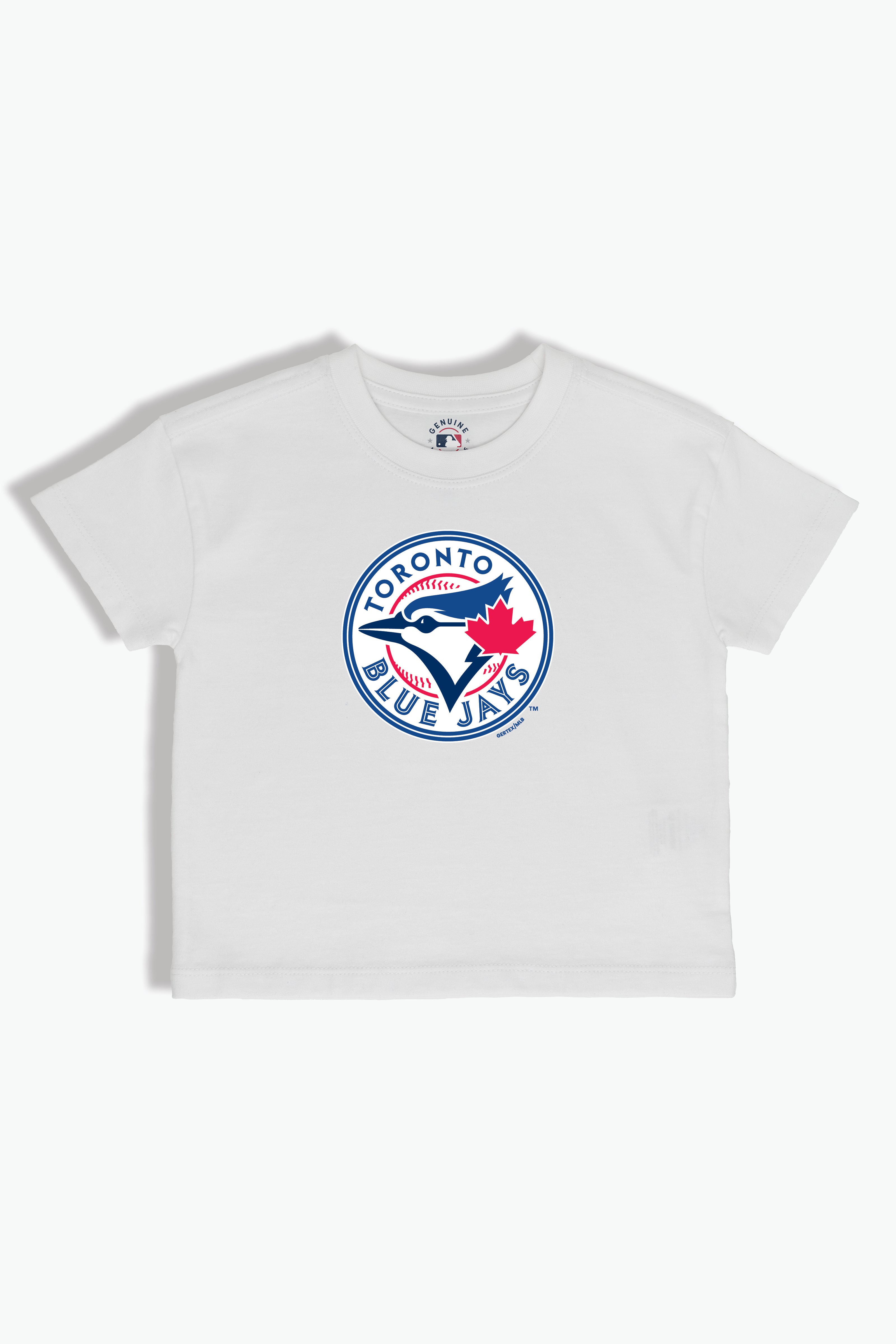 Toronto Blue Jays Kids White T-Shirt MLB Youth Tee, Soft Combed Cotton, Boys & Girls S-XL