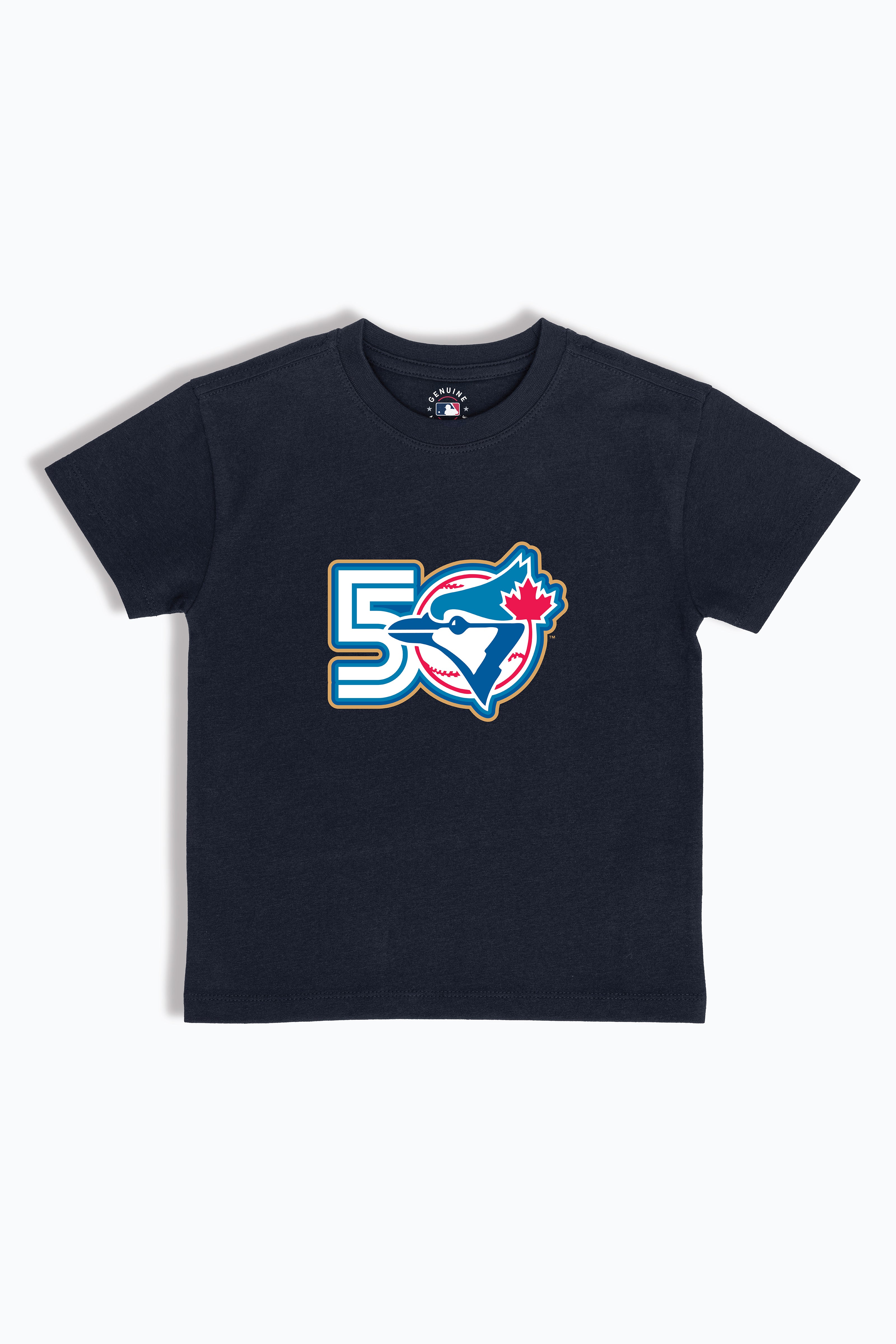Blue Jays Kids T-Shirt MLB 50th Anniversary Toronto Blue Jays Youth Tee, Soft Combed Cotton, Boys & Girls S-XL