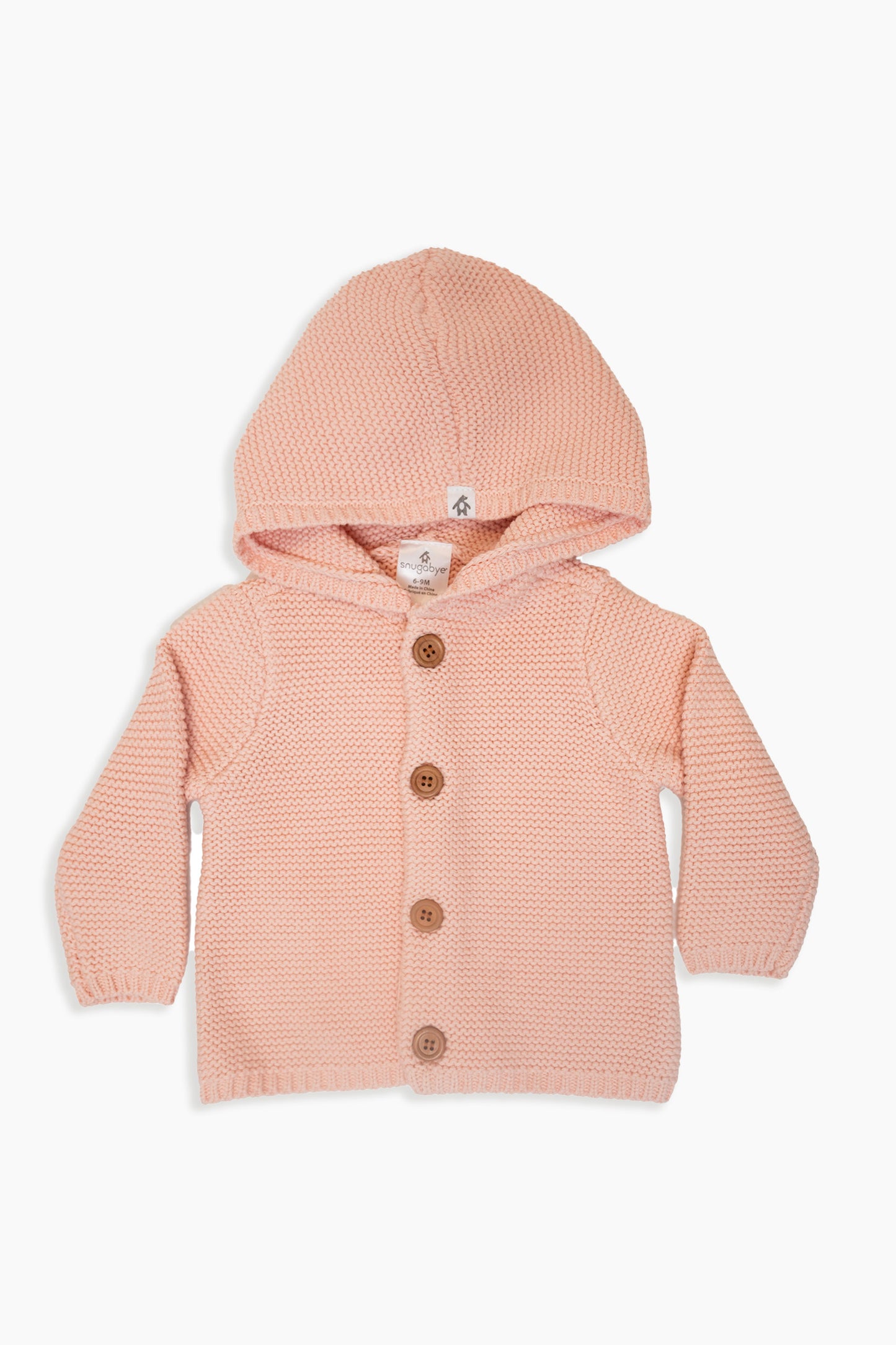 Snugabye Baby Knit Cardigan with Hood - Misty Rose