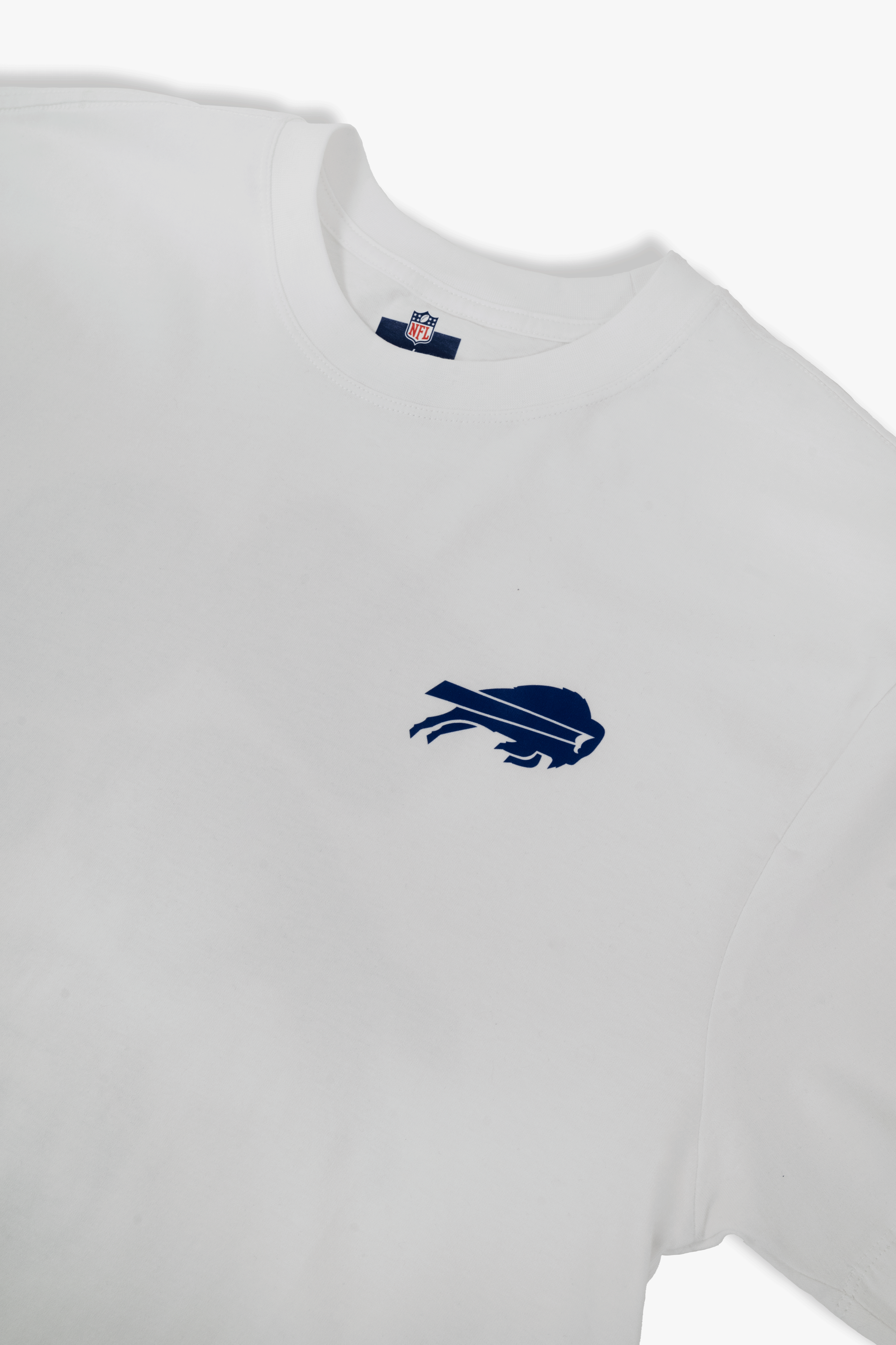 NFL White Cloud T-Shirt for Adults with Back Print, Ultra Soft 100% Cotton, Relaxed Boxy Fit, Unisex XS-XXL