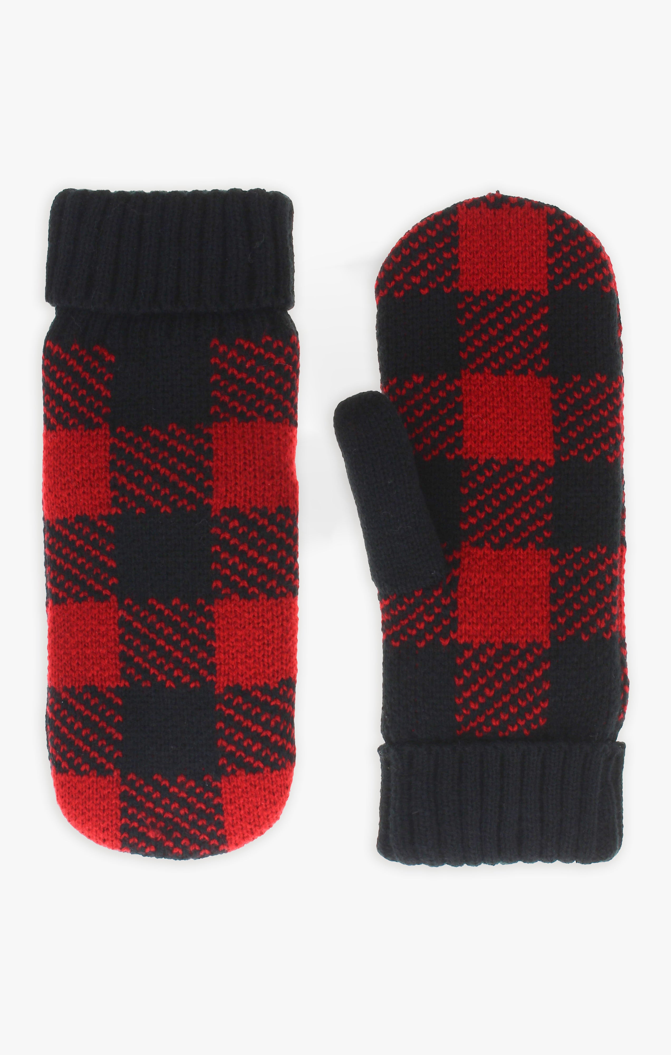 Ladies Buffalo Plaid Mittens