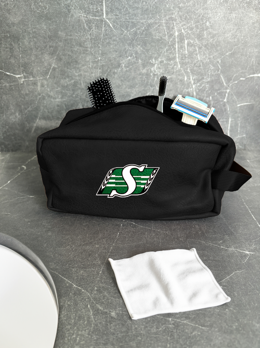 CFL Team Black Faux Leather Toiletry Bag with Handle