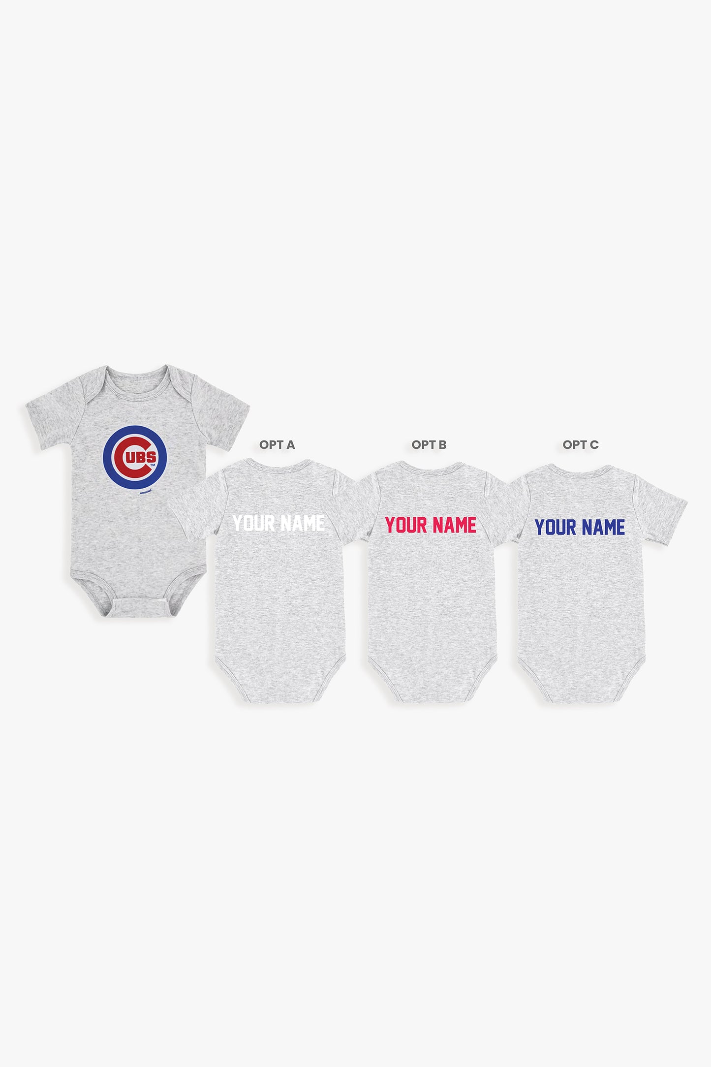 Gertex Customizable MLB Baby Onesie Bodysuit in Grey (0-3 Months)