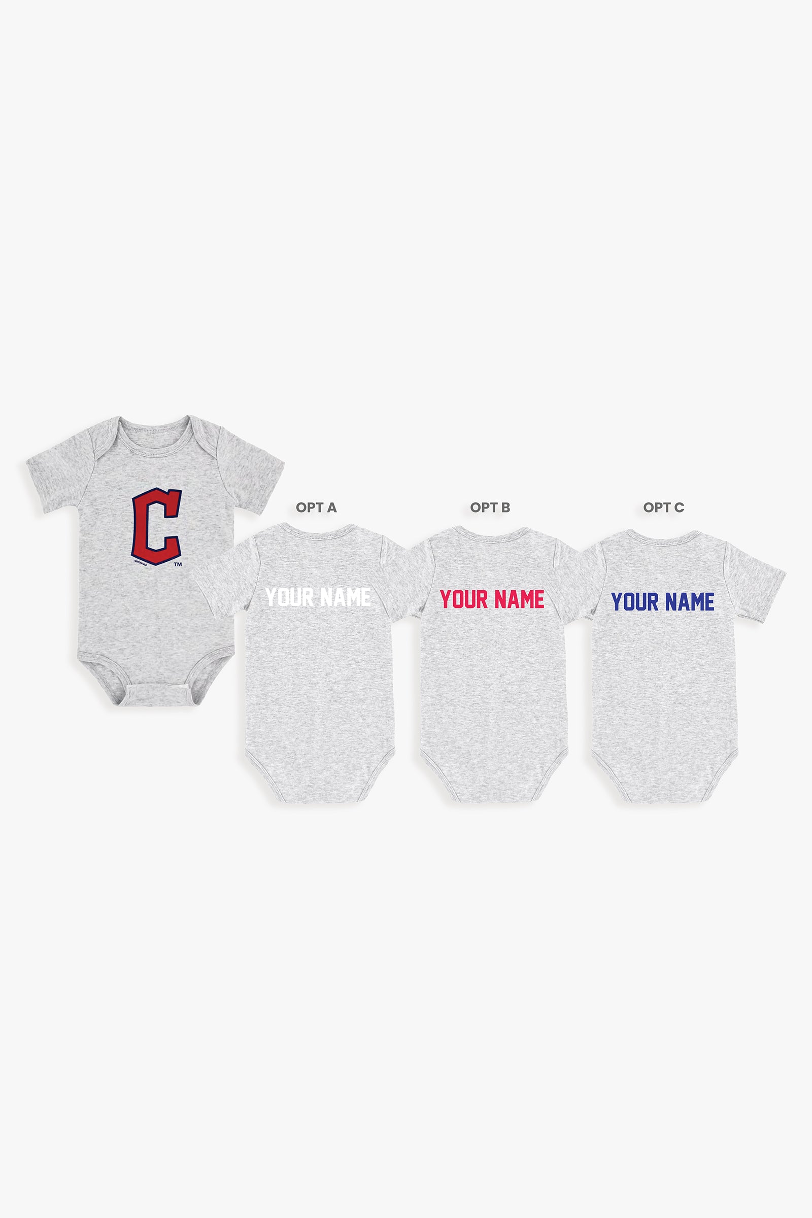 Gertex Customizable MLB Baby Onesie Bodysuit in Grey (0-3 Months)