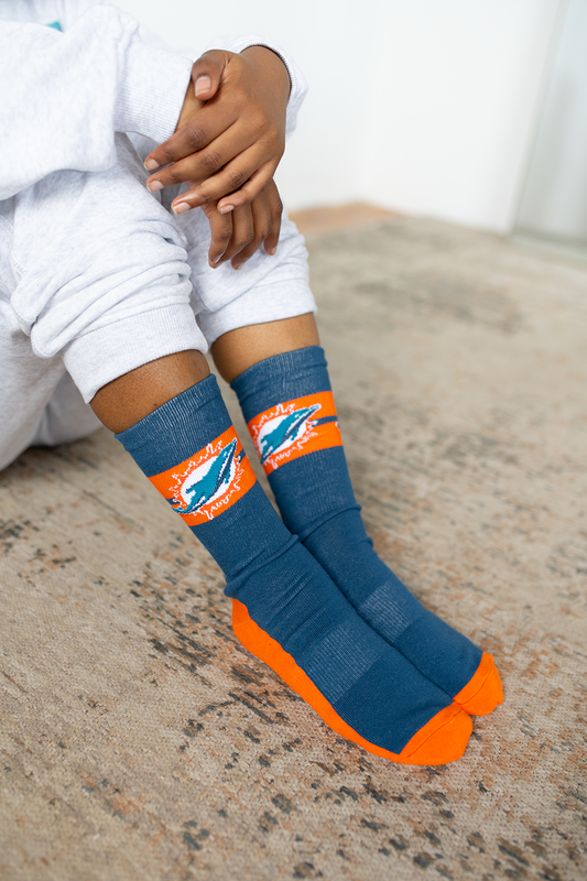 Men's NFL Miami Dolphins 3-Pack Sport Crew Fan Socks