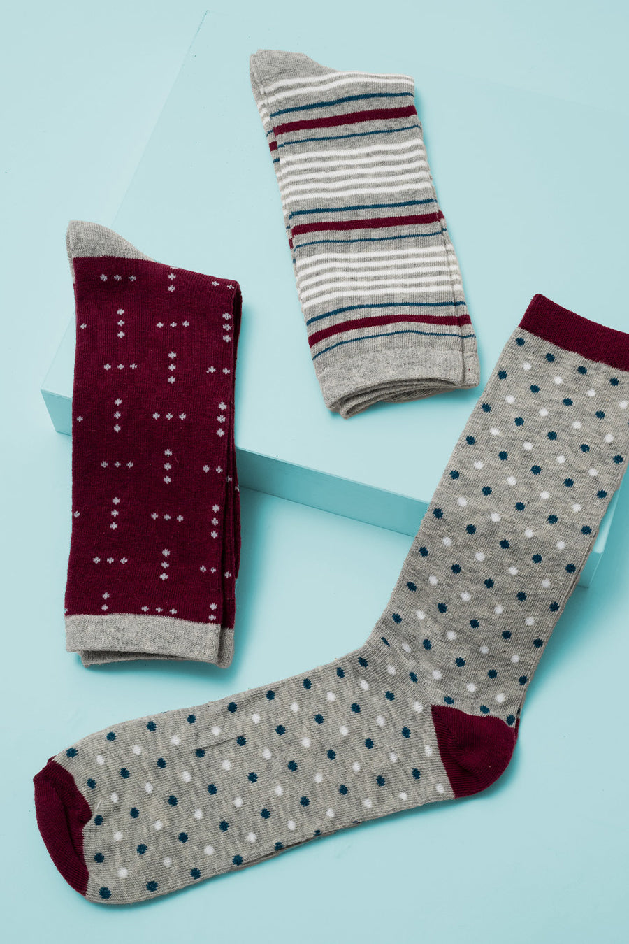 Men's 3-Pack Burgundy Dress Socks Men's 3-Pack Burgundy Dress Socks