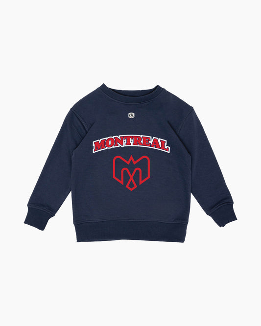 CFL Team Kids Navy French Terry Crewneck Sweatshirt