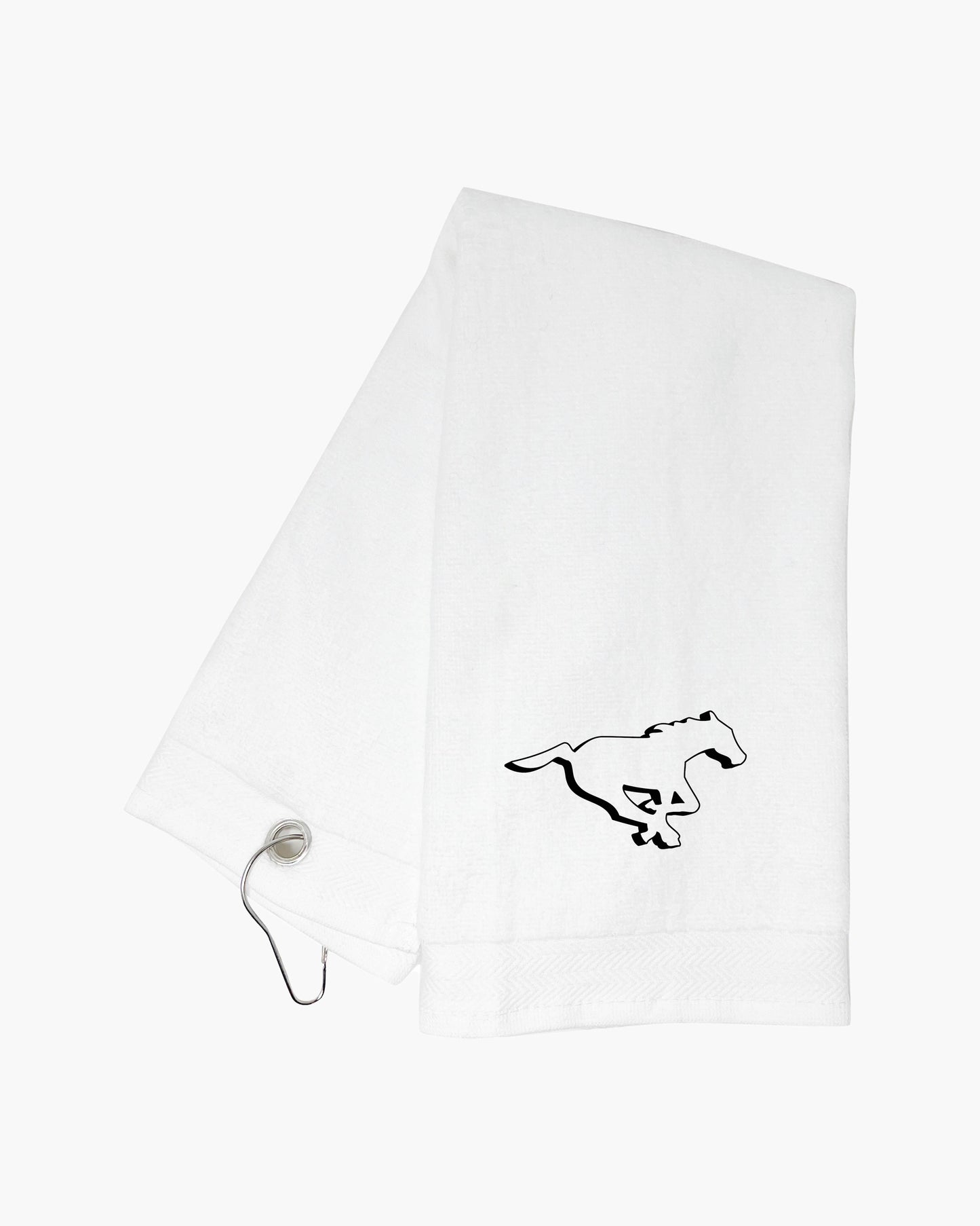 CFL White Tri-Fold Golf Towel with Clip