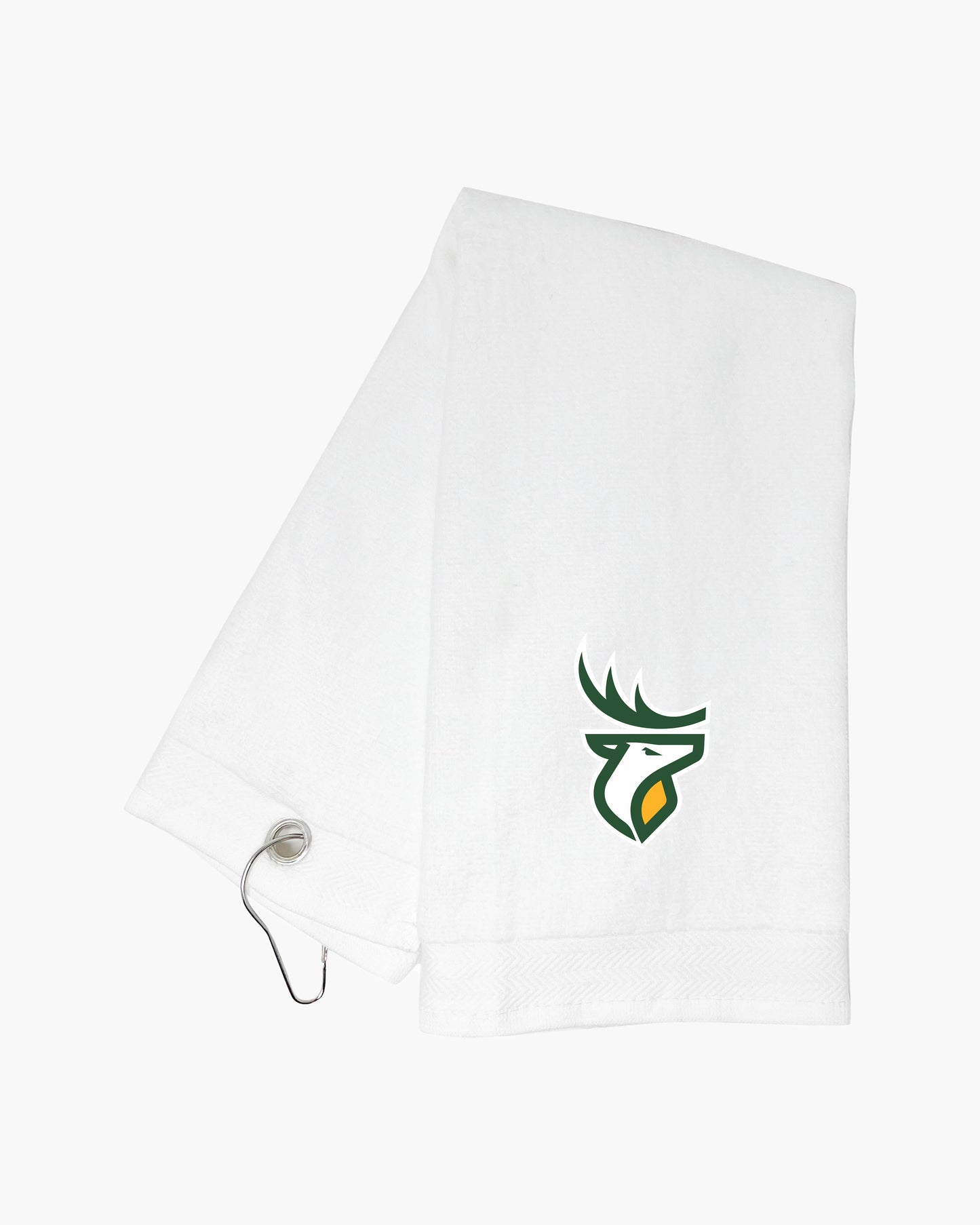 CFL White Tri-Fold Golf Towel with Clip