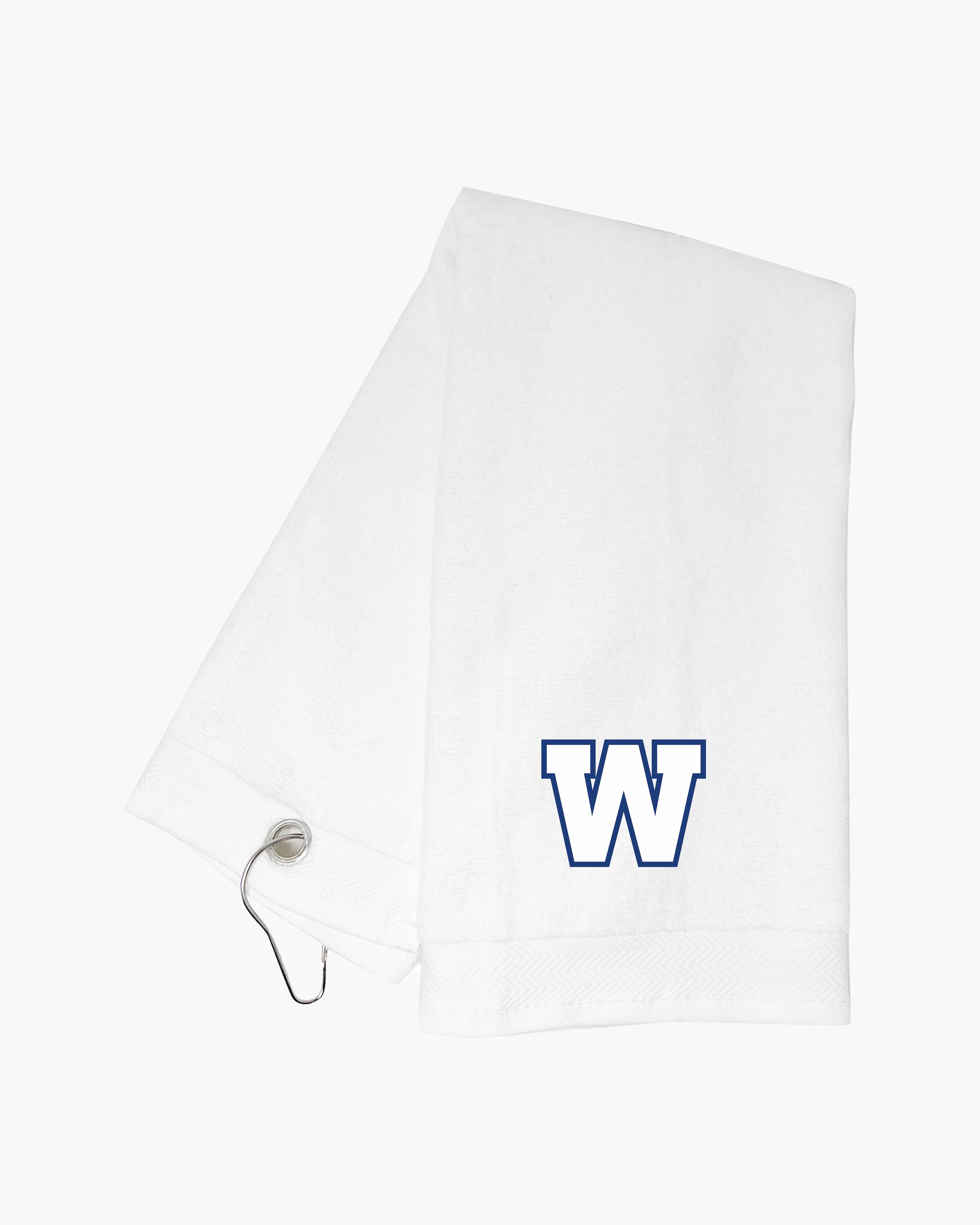 CFL White Tri-Fold Golf Towel with Clip