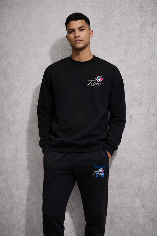 Gertex Toronto Blue Jays Adult Lounge Set – MLB Pajamas & Loungewear (Black) with Est. 1977 Design