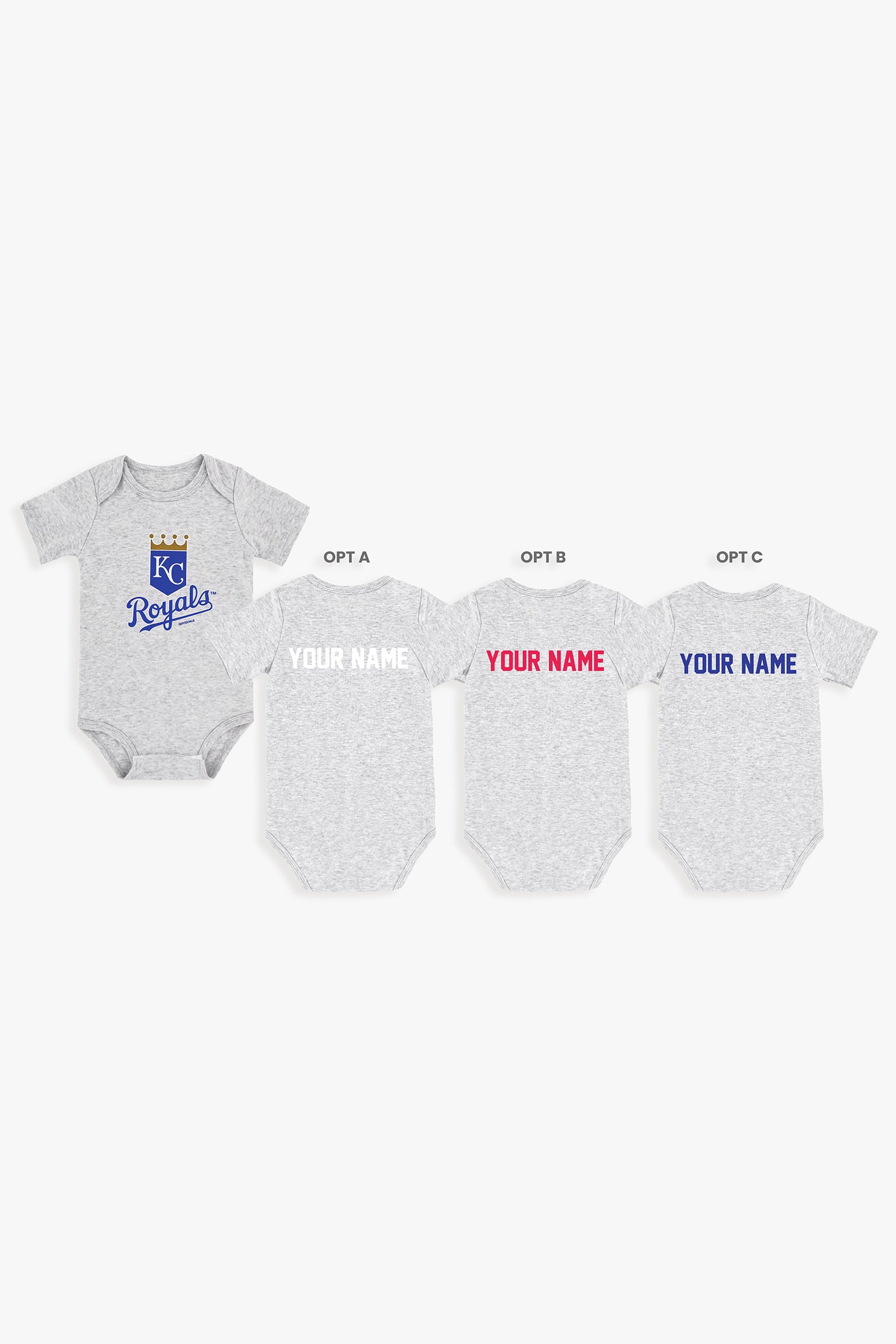 Gertex Customizable MLB Baby Onesie Bodysuit in Grey (6-9 Months)