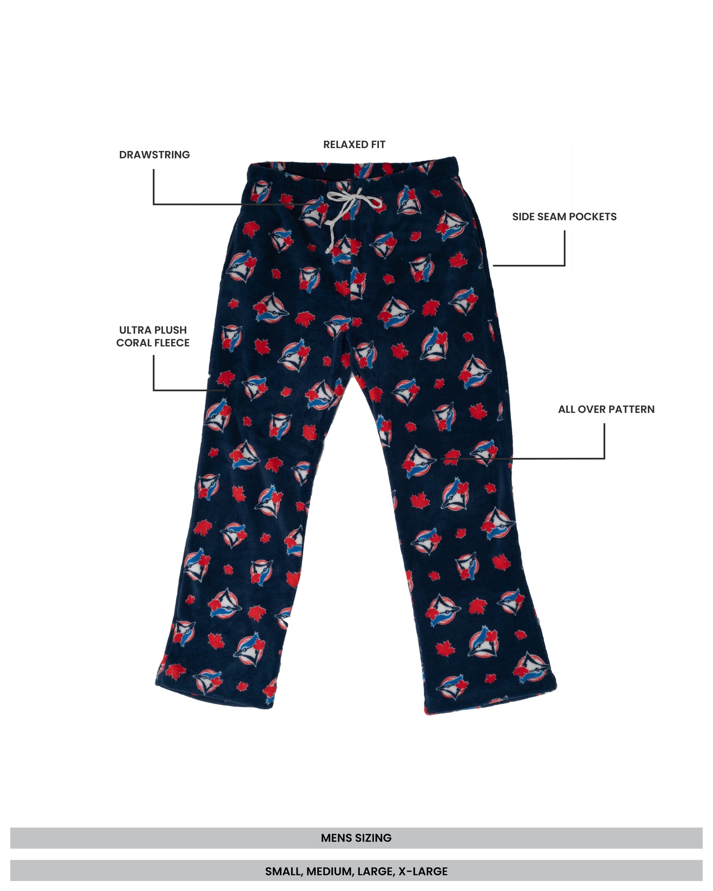 Men's MLB Toronto Blue Jays Soft Coral Fleece Pajama Pants