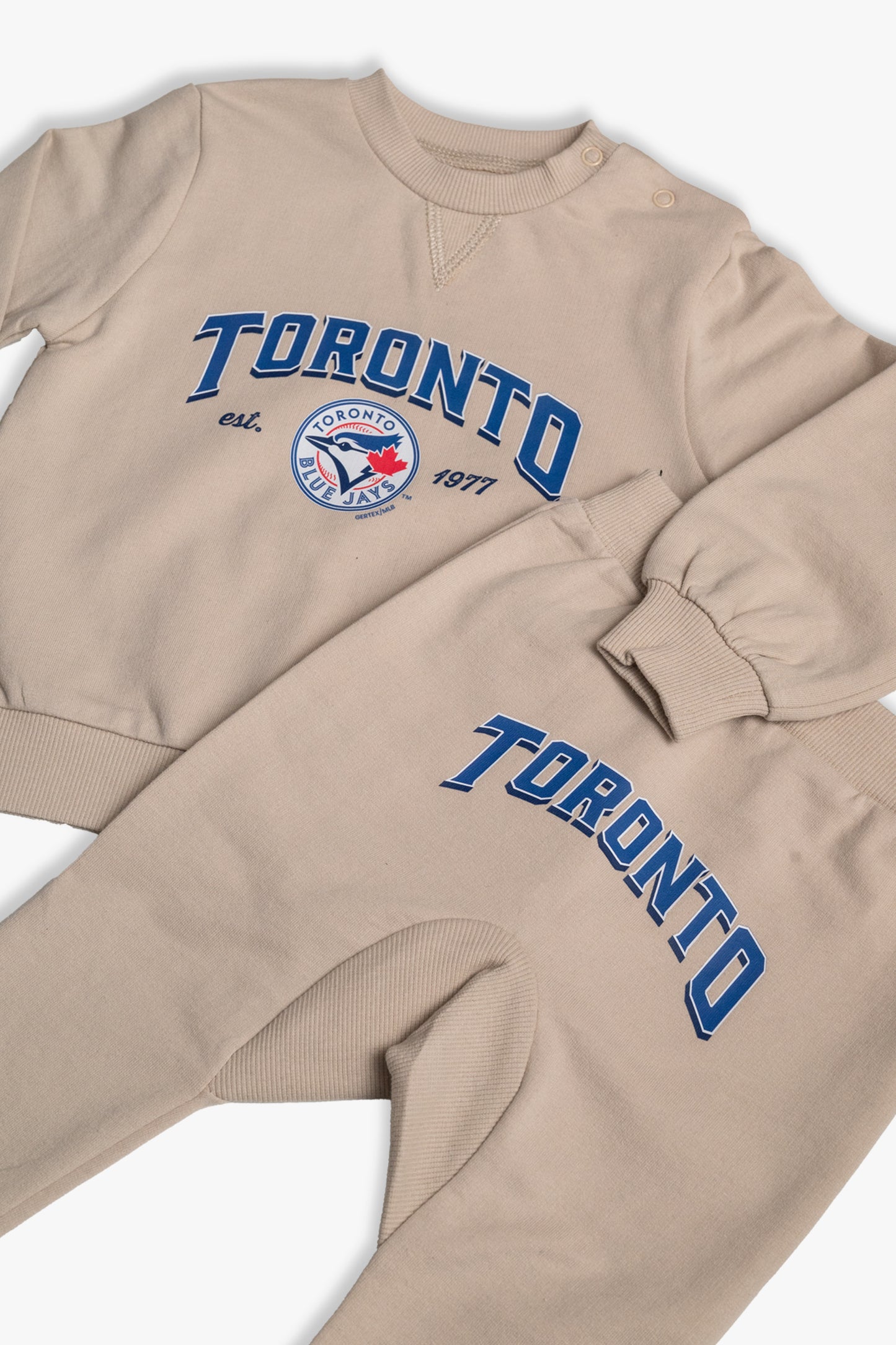 MLB Toronto Blue Jays Baby and Toddler 2-Piece Set in Oatmeal | Made With Organic, Non-GMO Cotton