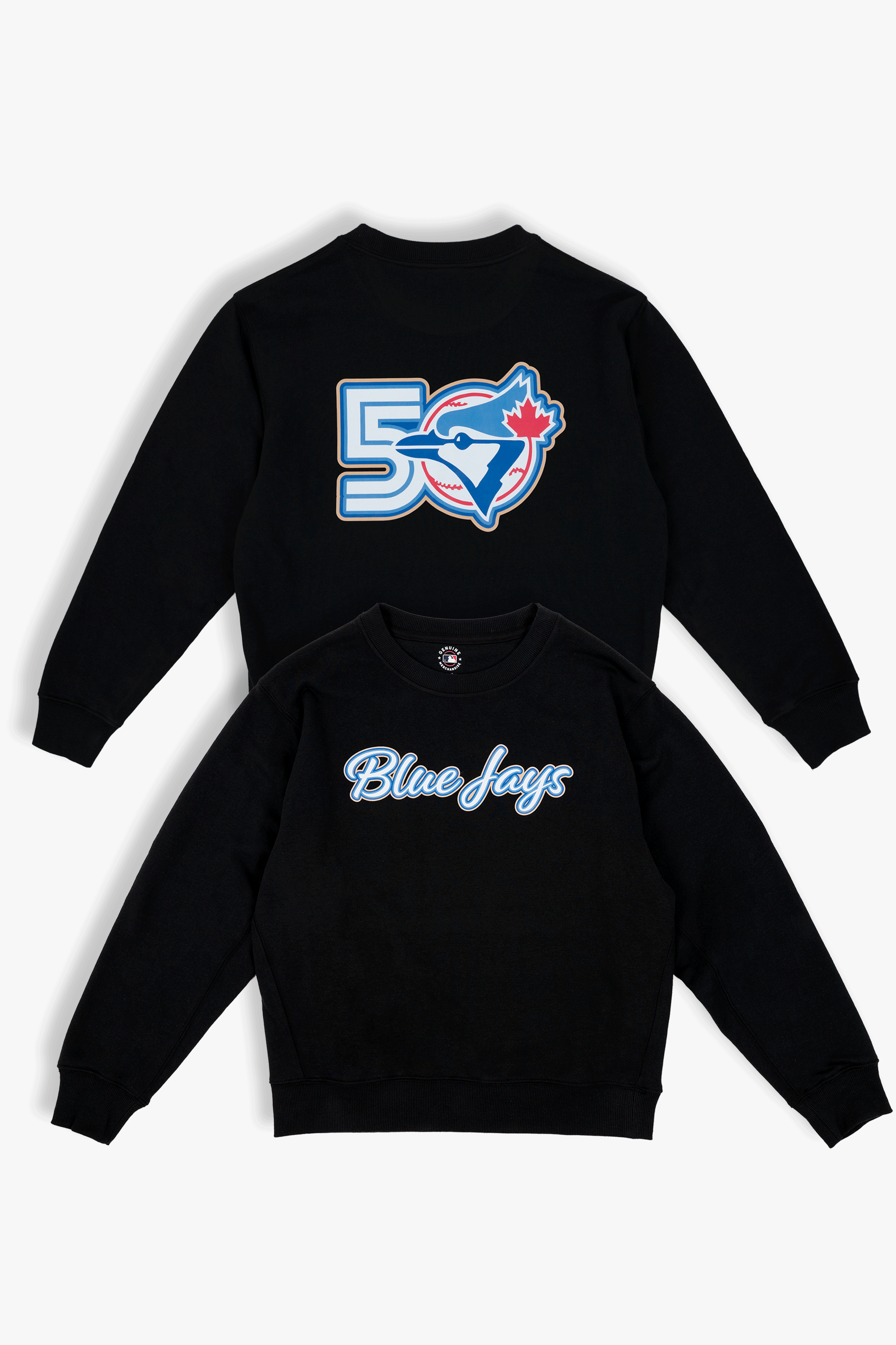 MLB Toronto Blue Jays 50th Anniversary Adult Crewneck Sweatshirt, Women's Men's Licensed Pullover in French Terry