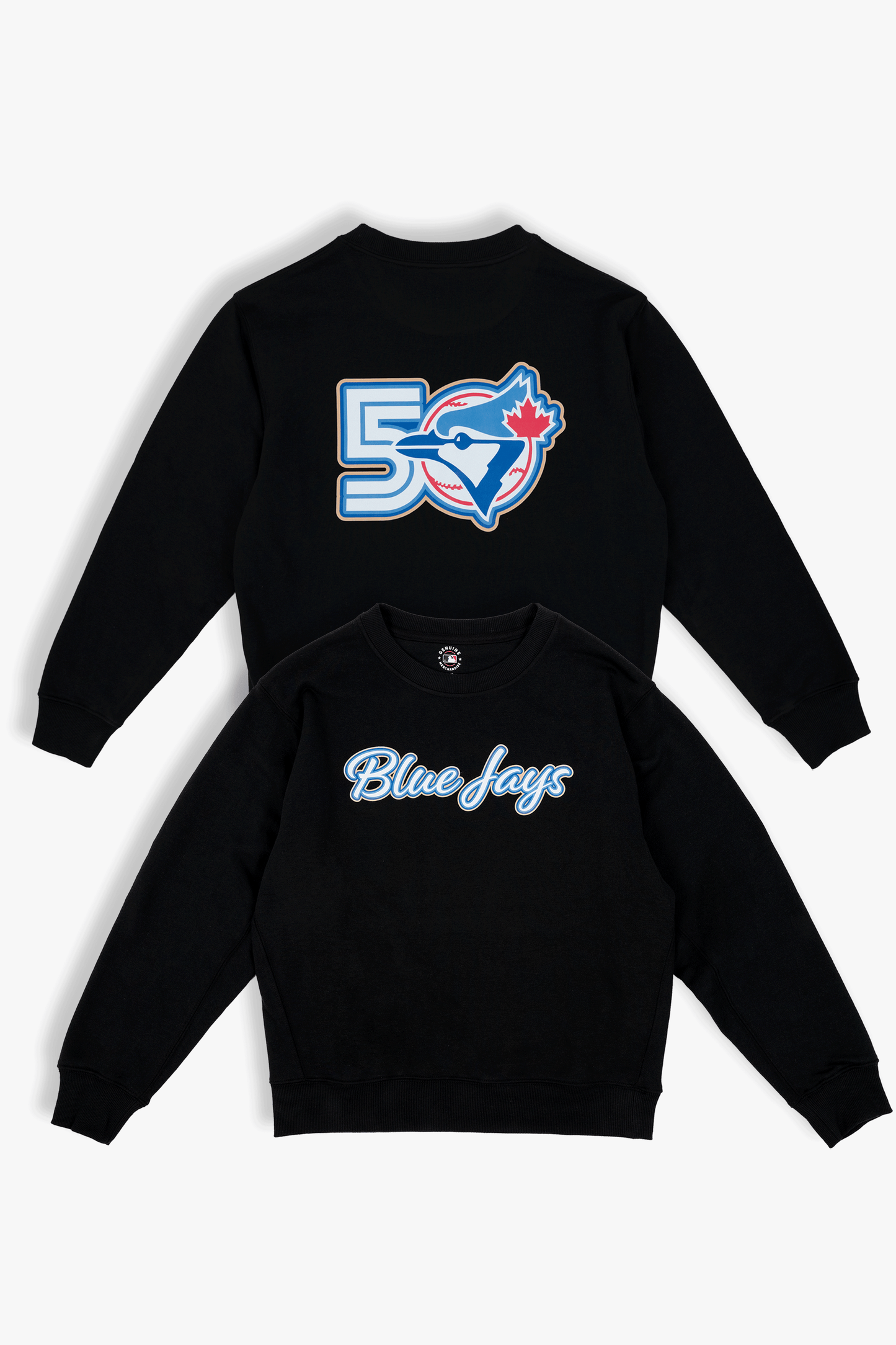 MLB Toronto Blue Jays 50th Anniversary Adult Crewneck Sweatshirt, Women's Men's Licensed Pullover in French Terry