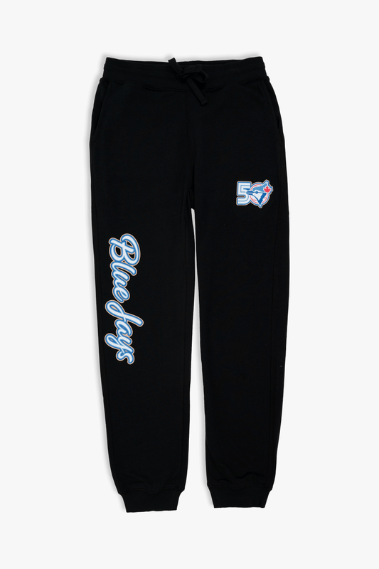 MLB Toronto Blue Jays 50th Anniversary Men's Women's Black French Terry Jogger Sweatpants