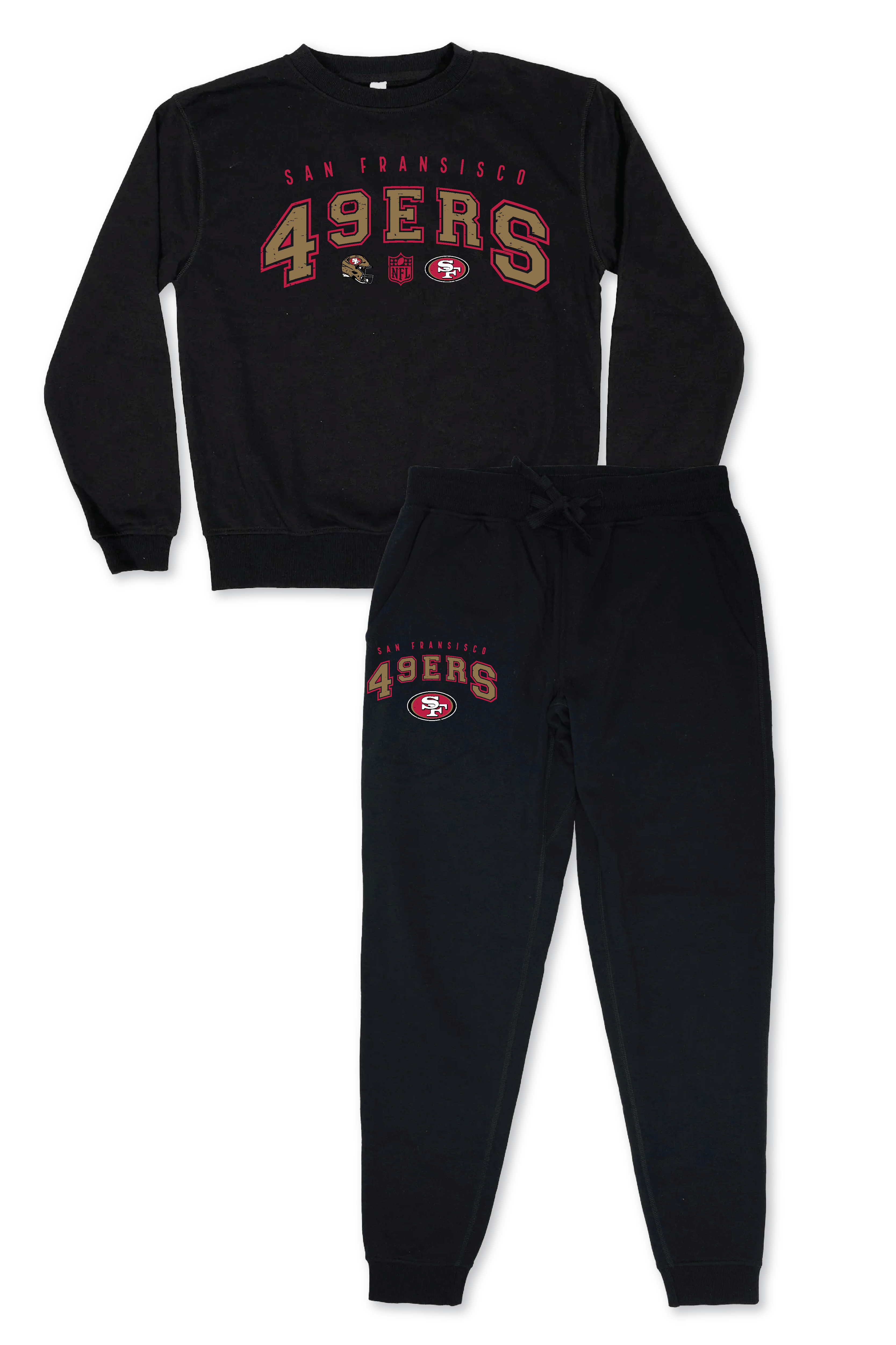 NFL Unisex Adult Black Distressed Vintage Varsity Lounge Set