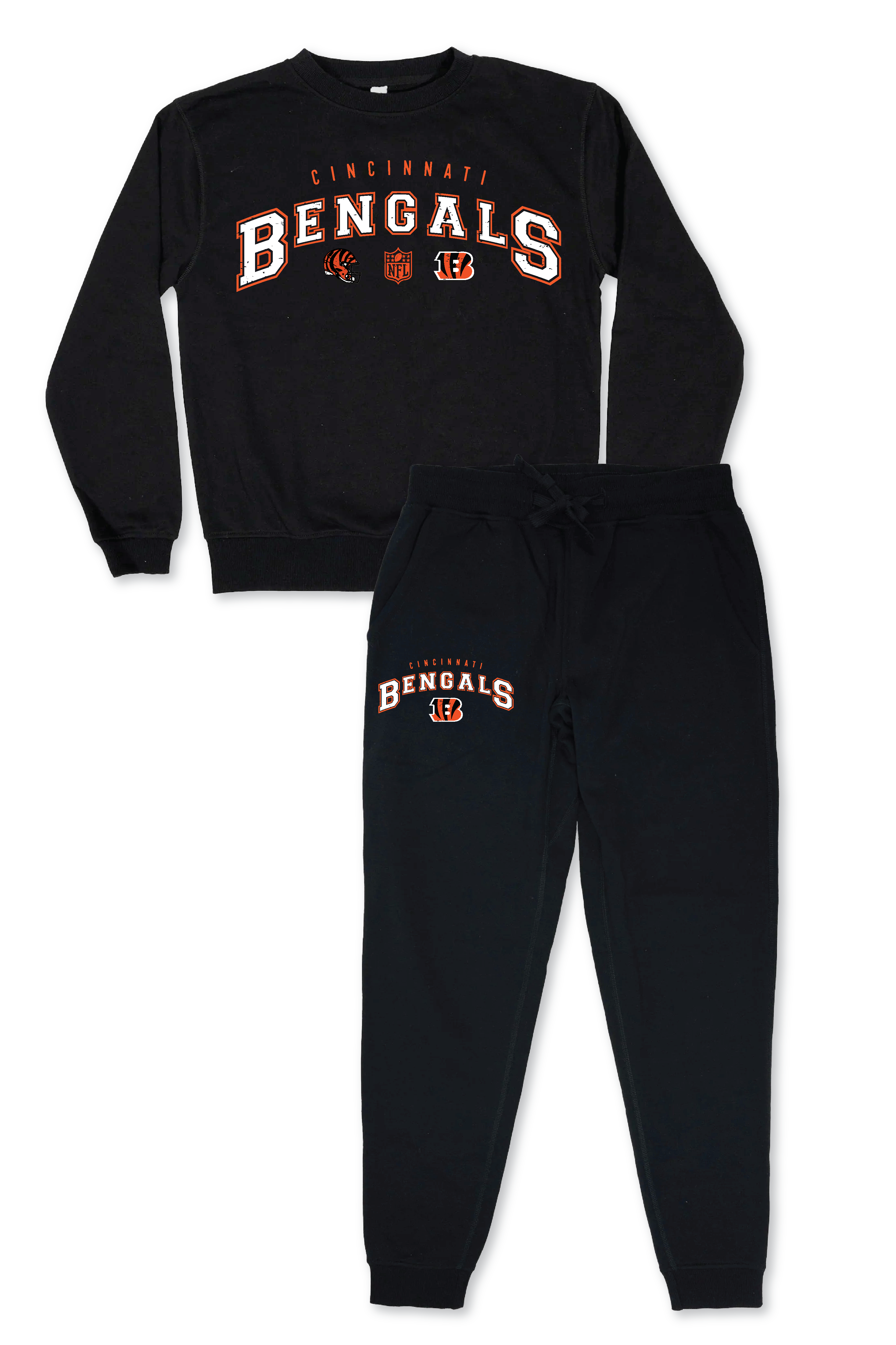 NFL Unisex Adult Black Distressed Vintage Varsity Lounge Set