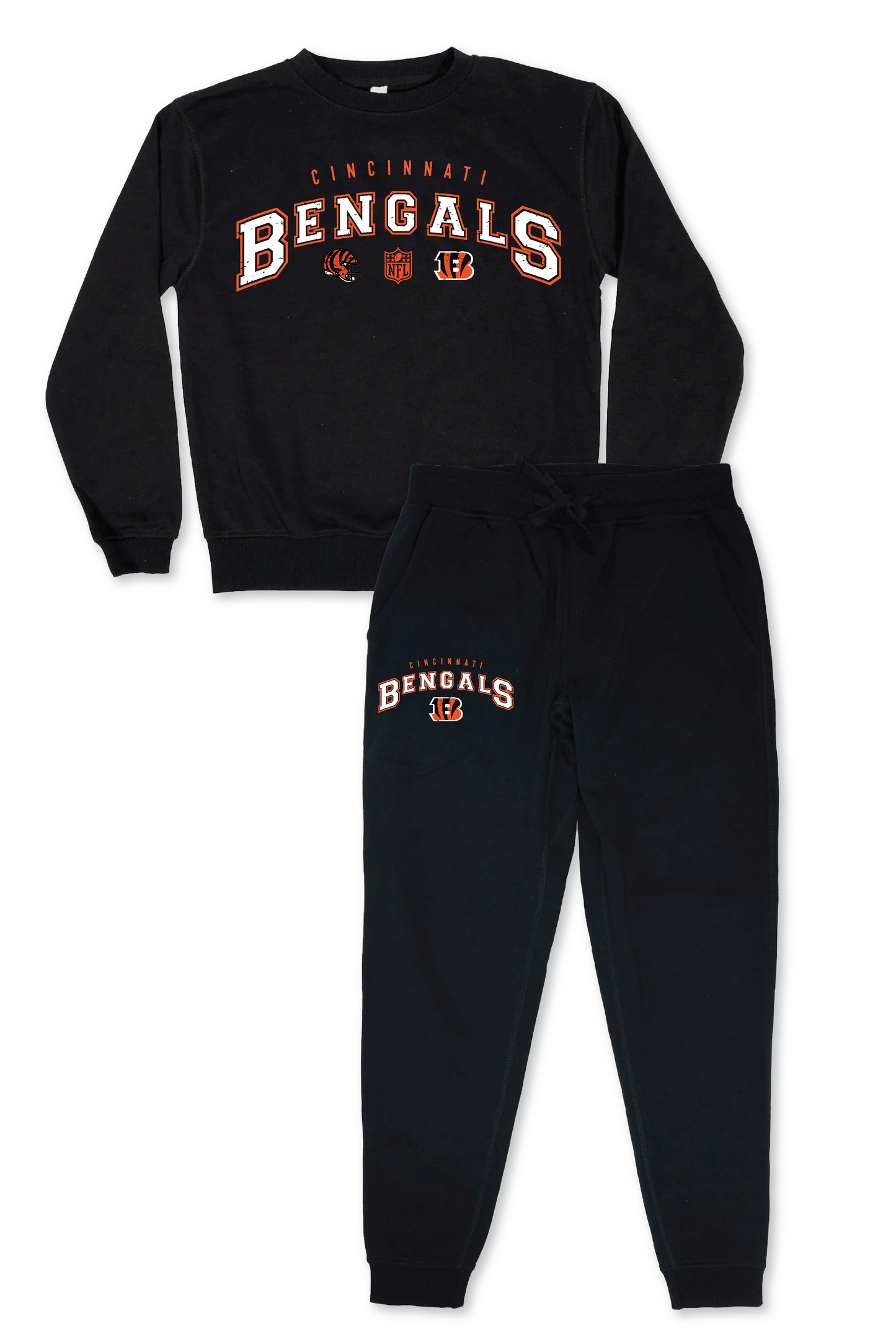 NFL Unisex Adult Black Distressed Vintage Varsity Lounge Set