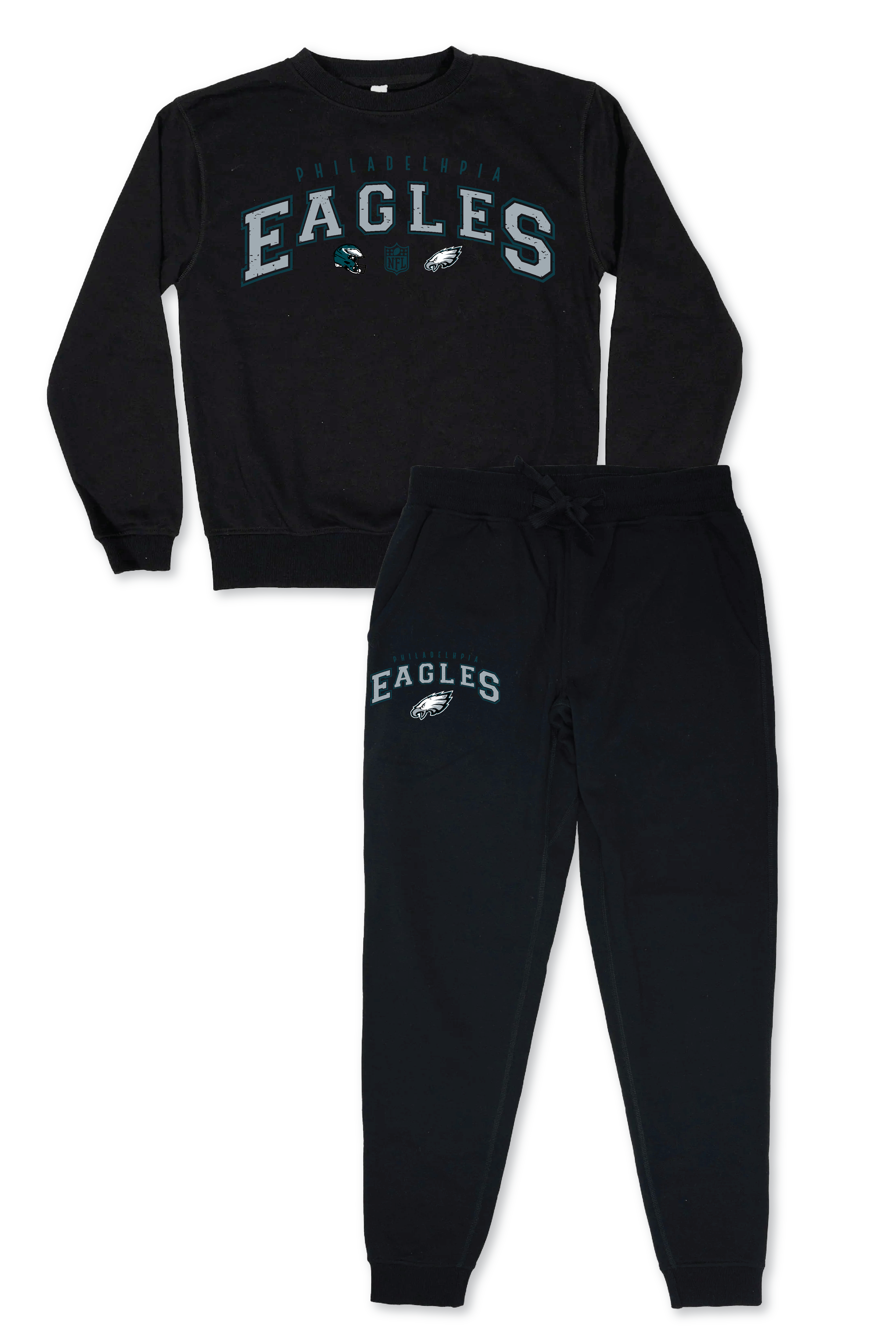NFL Unisex Adult Black Distressed Vintage Varsity Lounge Set