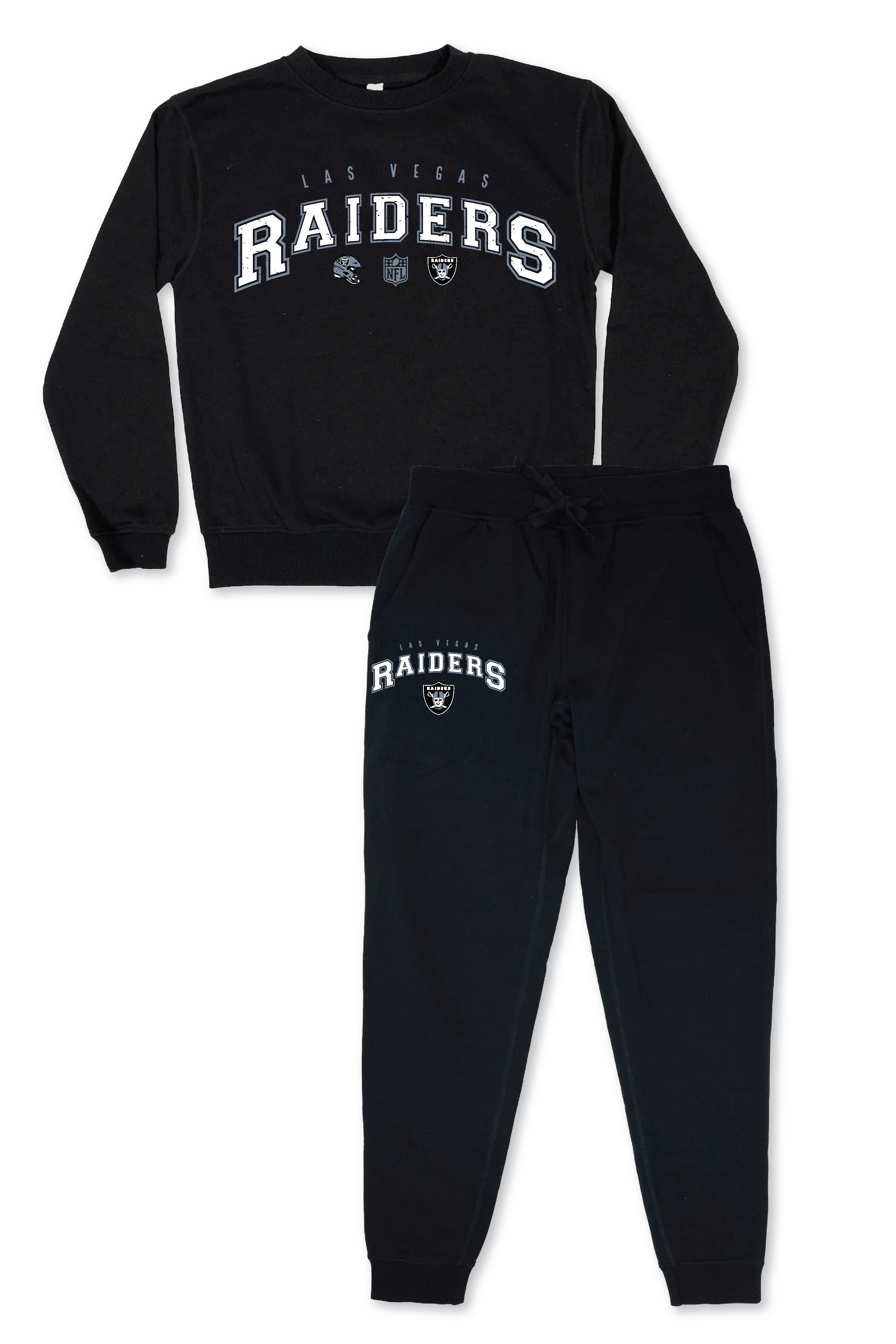 NFL Unisex Adult Black Distressed Vintage Varsity Lounge Set