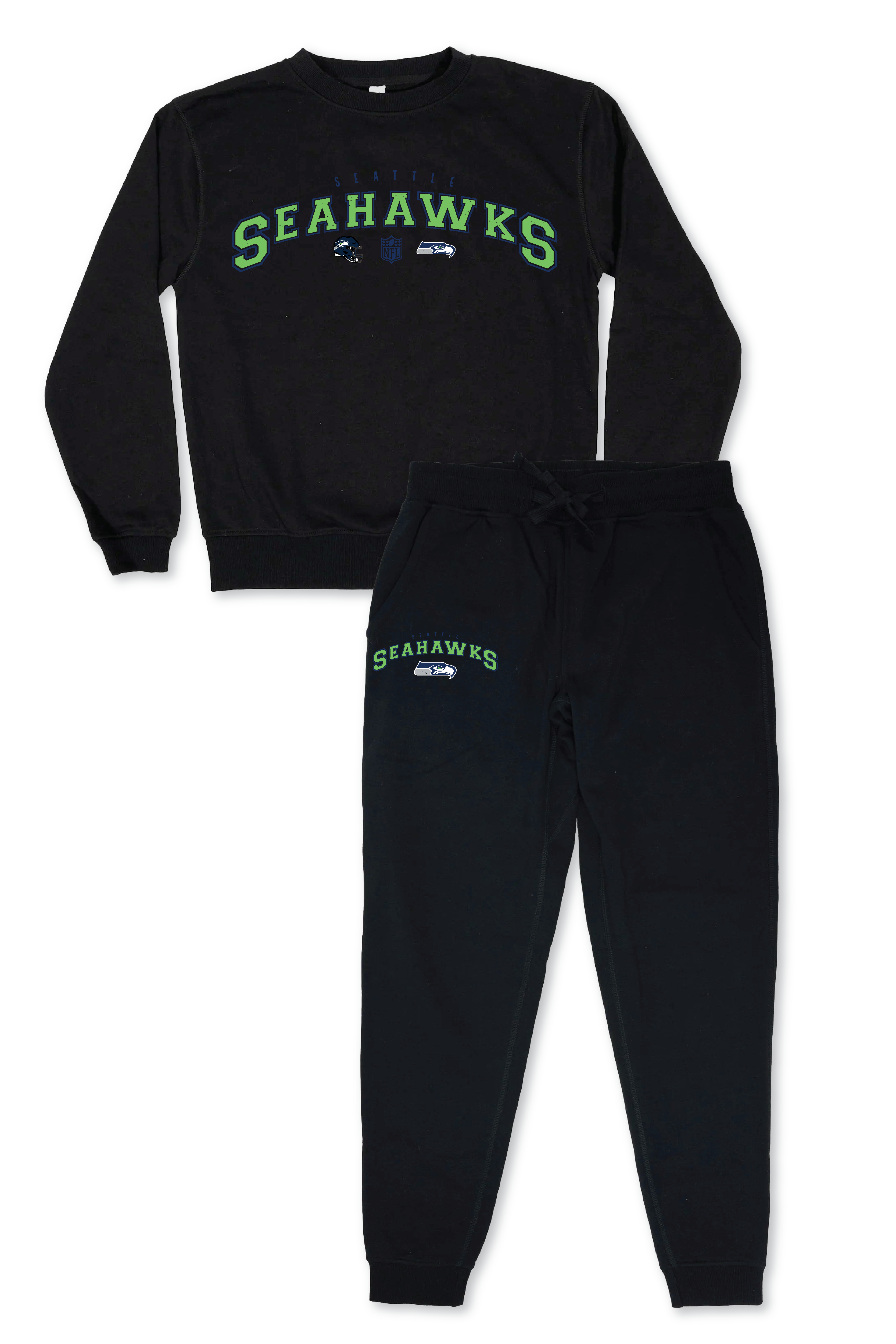 NFL Unisex Adult Black Distressed Vintage Varsity Lounge Set