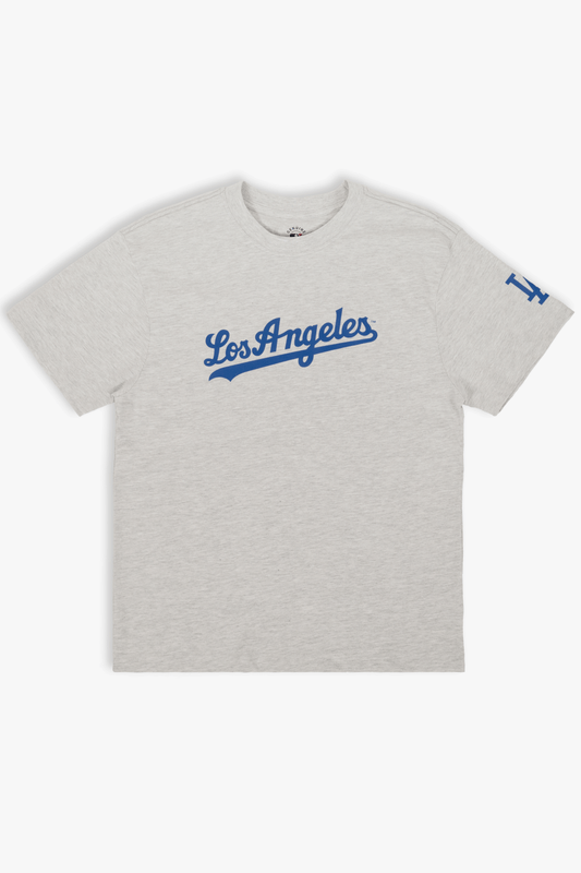 MLB Los Angeles Dodgers Adult Cloud Heather Grey T-Shirt, 100% Cotton Tee, Men Women XS-2XL