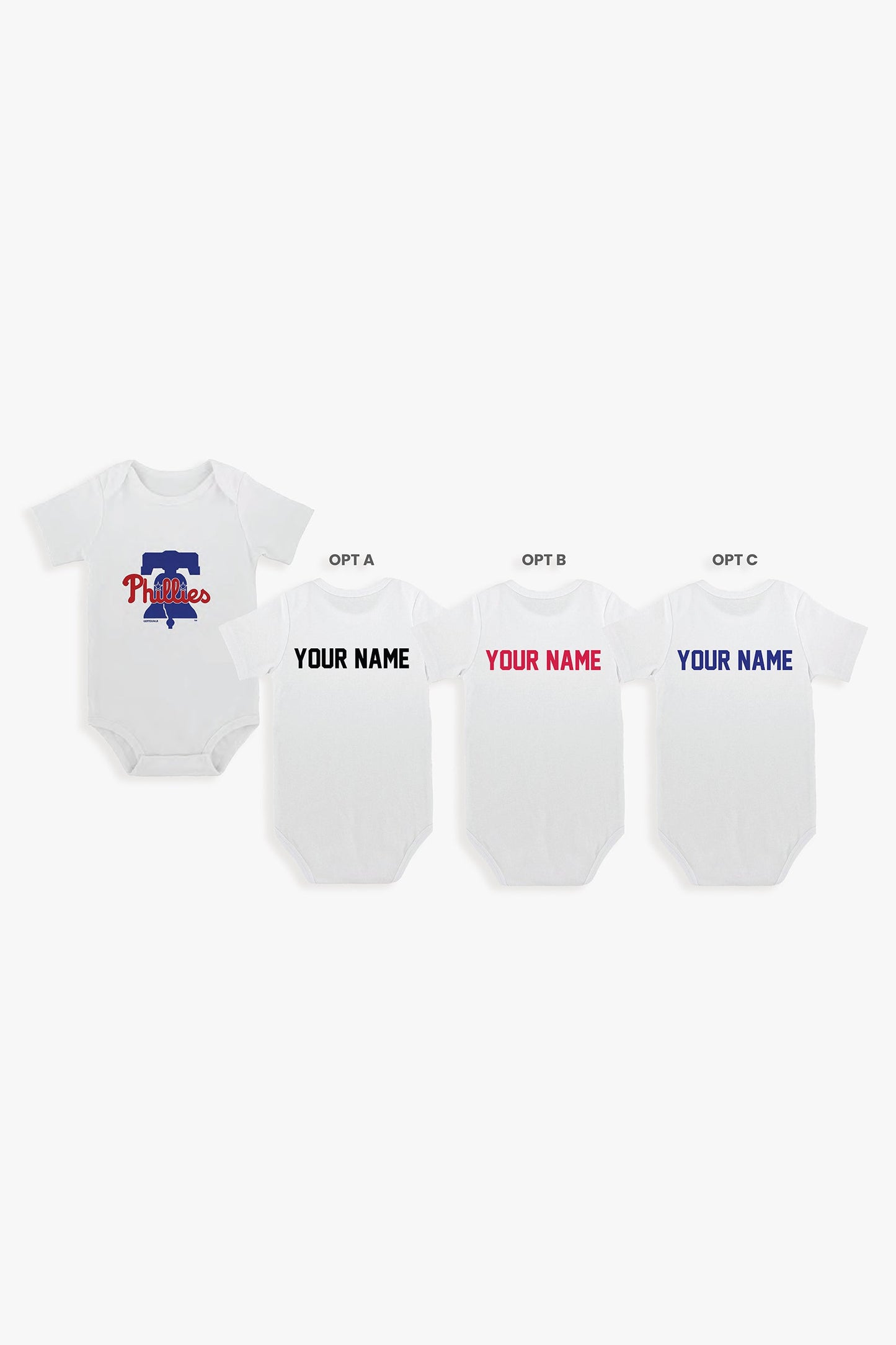 Gertex Customizable MLB Baby Bodysuit in White (3-6 Months)