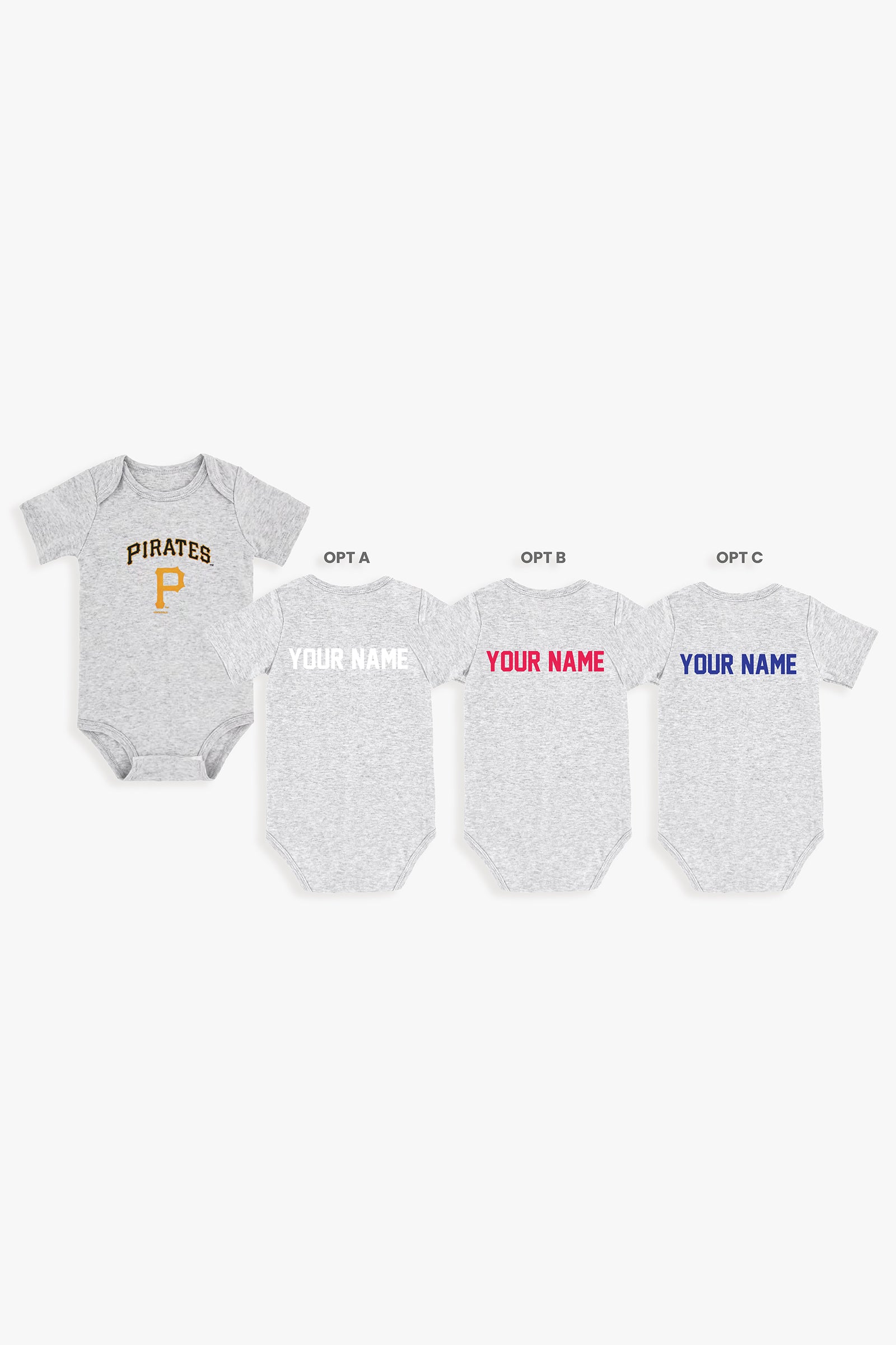 Gertex Customizable MLB Baby Onesie Bodysuit in Grey (6-9 Months)