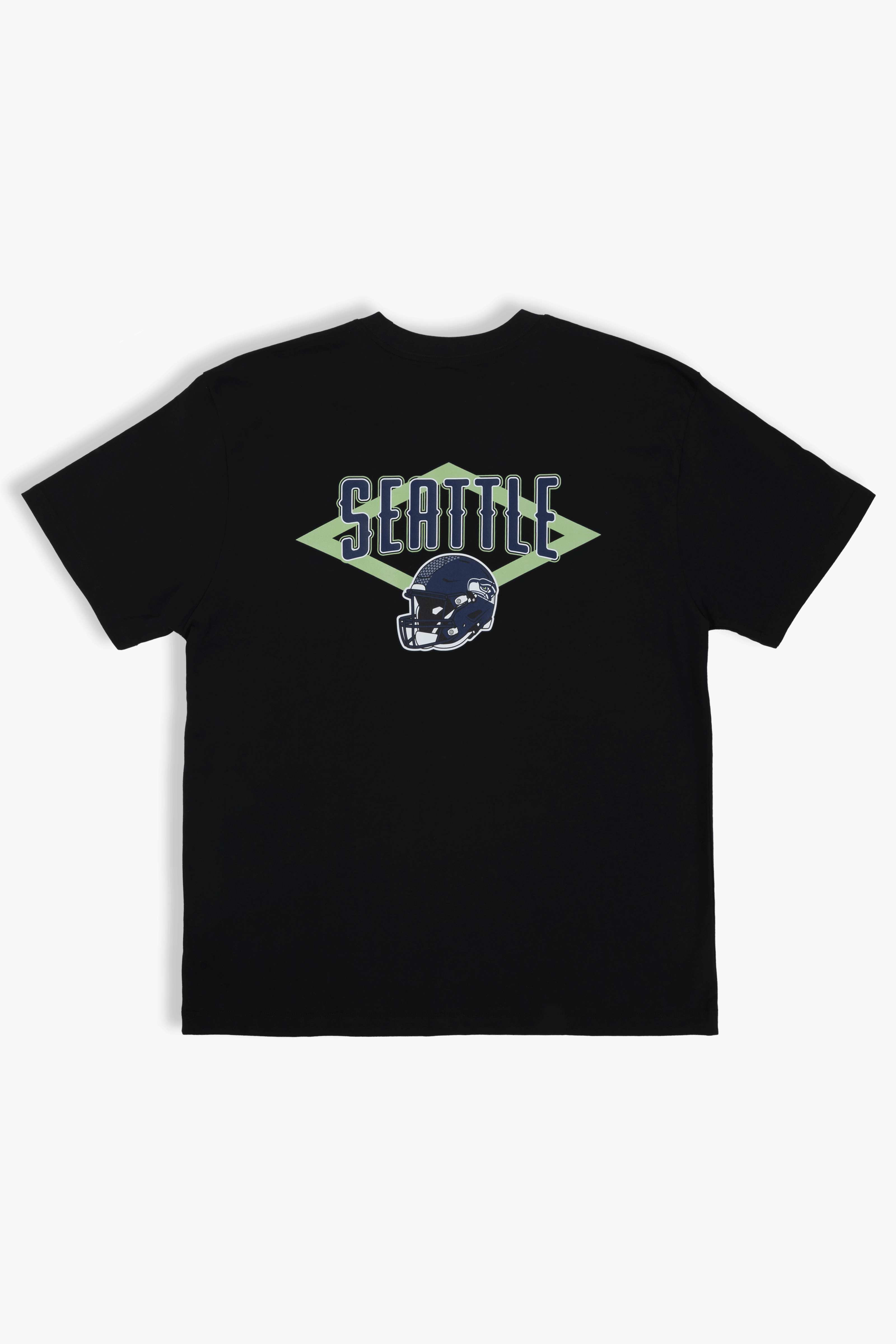 NFL Soft Cloud T-Shirt for Adults with Team Helmet, Front and Back, Black 100% Cotton, Relaxed Boxy Fit, XS-XXL