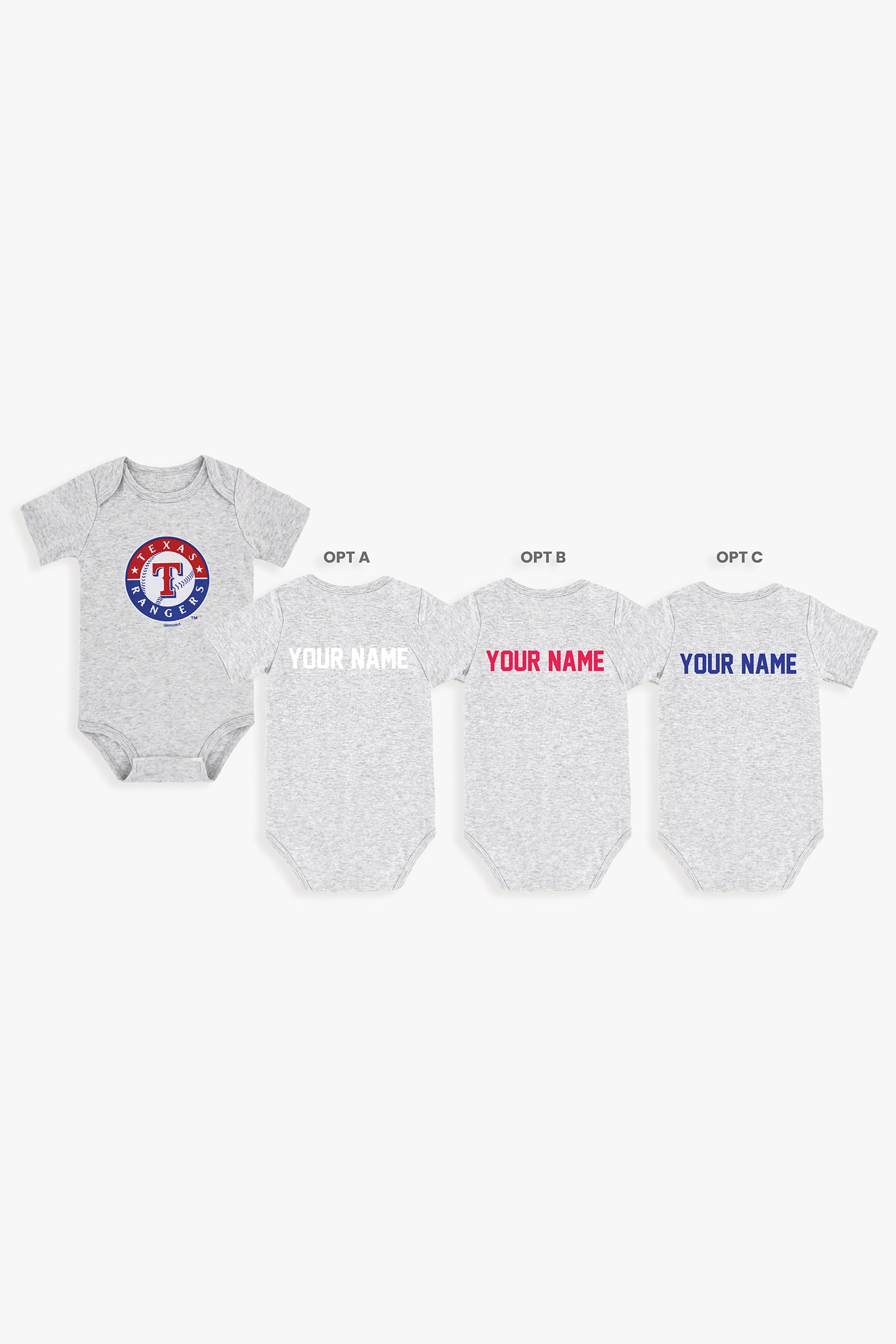 Gertex Customizable MLB Baby Onesie Bodysuit in Grey (6-9 Months)