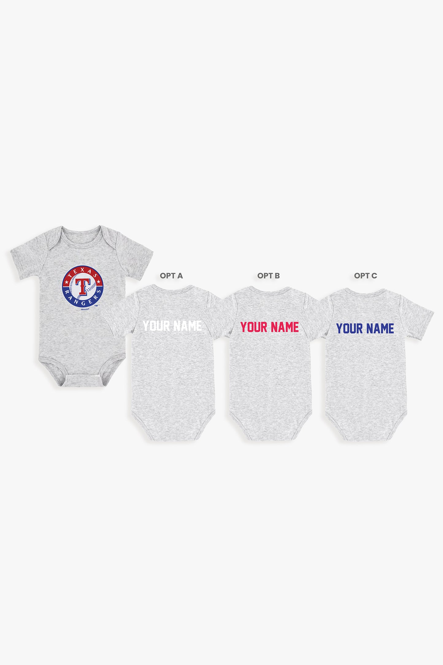 Gertex Customizable MLB Baby Onesie Bodysuit in Grey (6-9 Months)