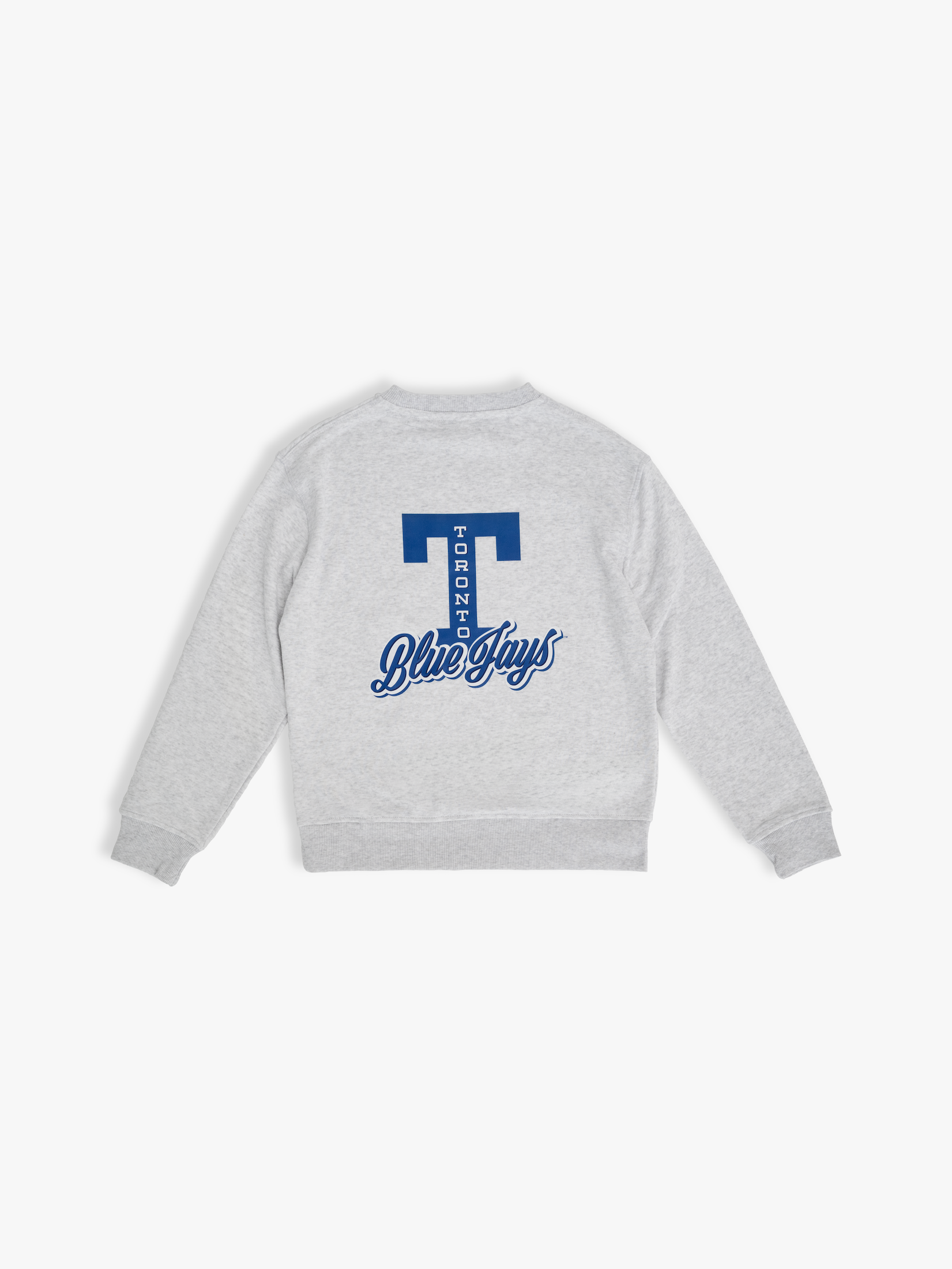 Toronto Blue Jays Kids Crewneck Sweatshirt Family Programme Pullover, Heather Grey French Terry, Youth
