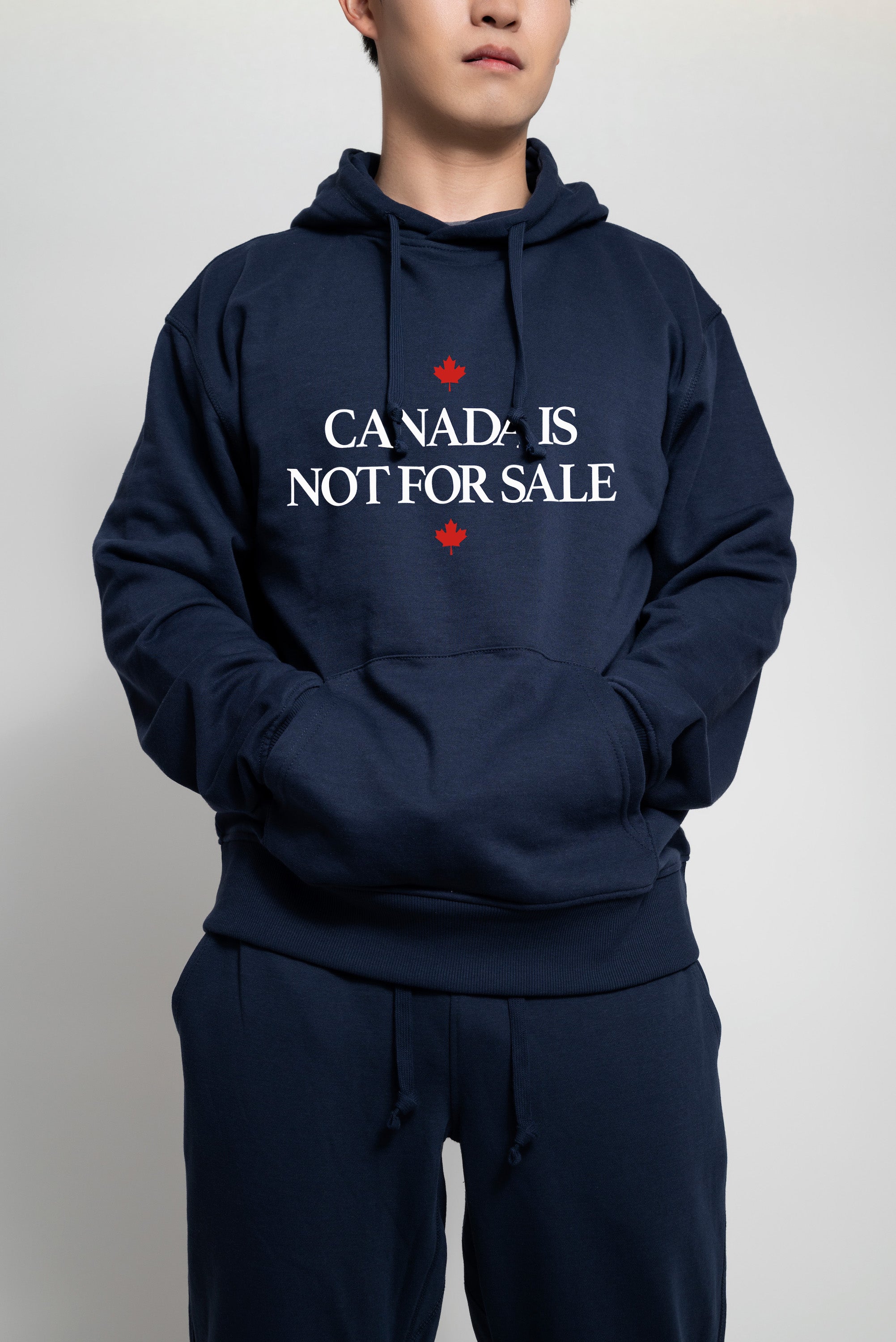 Gertex Canada is Not for Sale Patriotic Hoodie in Navy Blue