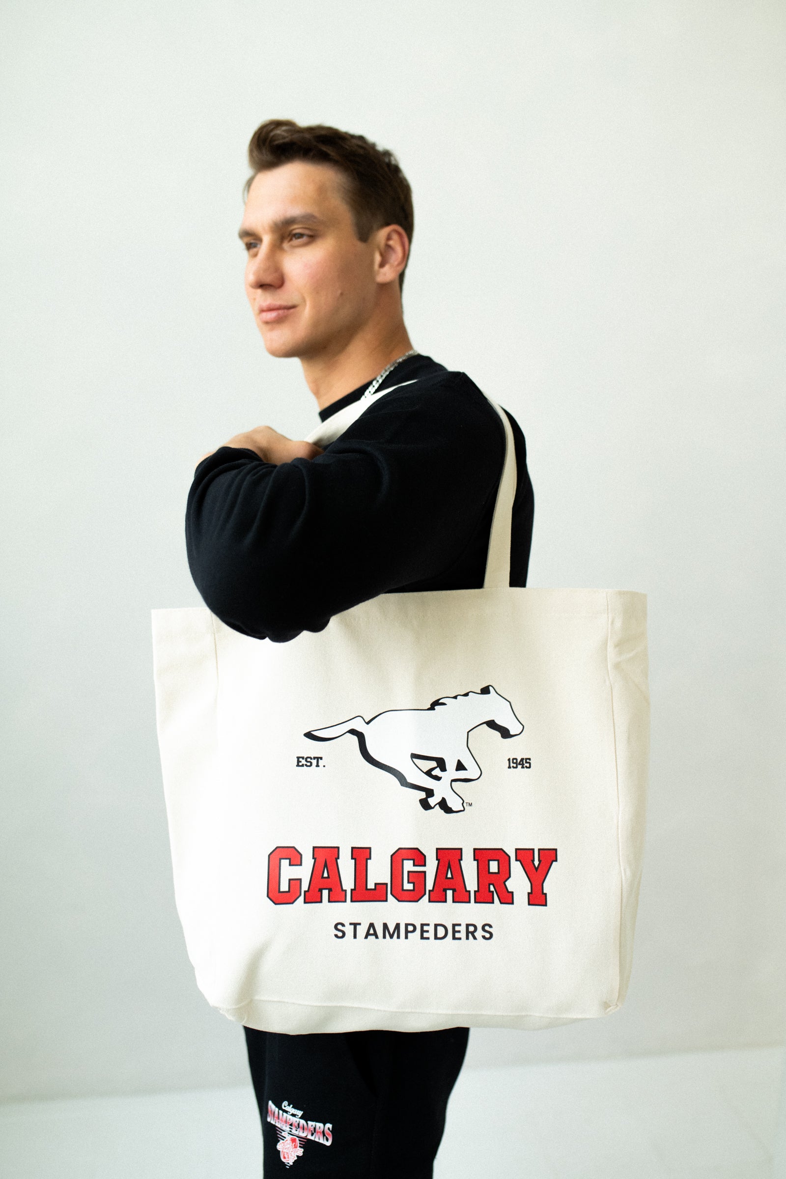 CFL Calgary Stampeders Canvas Tote Book Bag